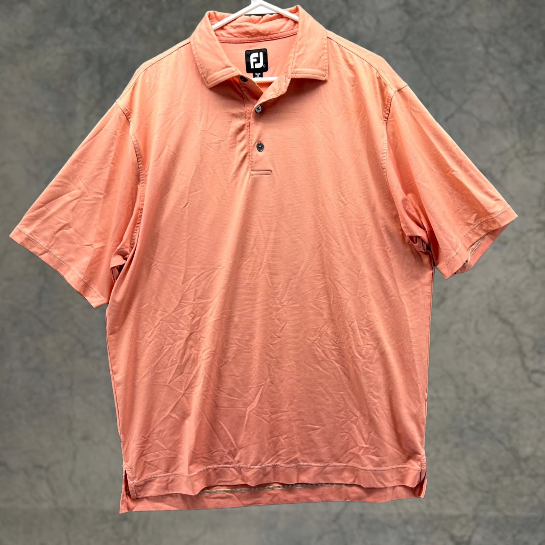 Footjoy FootJoy Polo Shirt Mens L Pastel Orange Striped Golf Preppy Knit Shirt Size US L / EU 52-54 / 3 - 1 Thumbnail