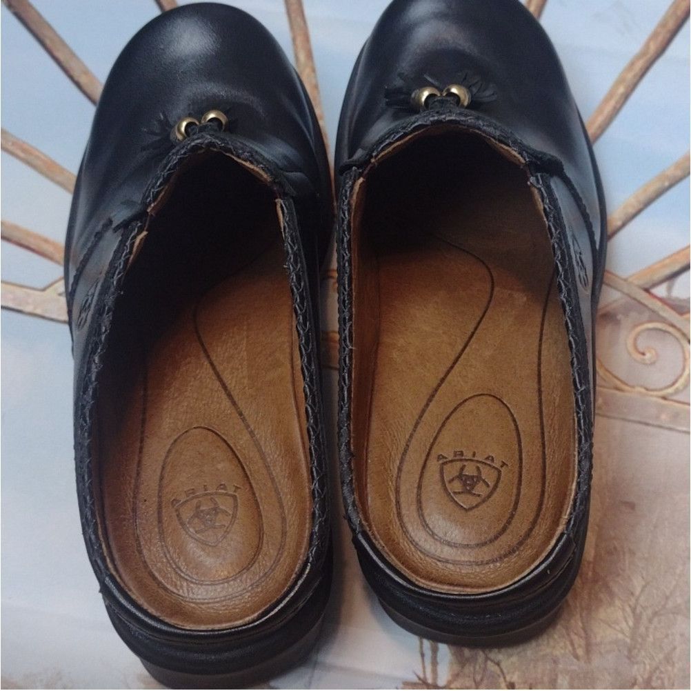 Ariat Ariat Mendocino western tassle black leather clogs/mules 6 Size US 6 / IT 36 - 4 Thumbnail