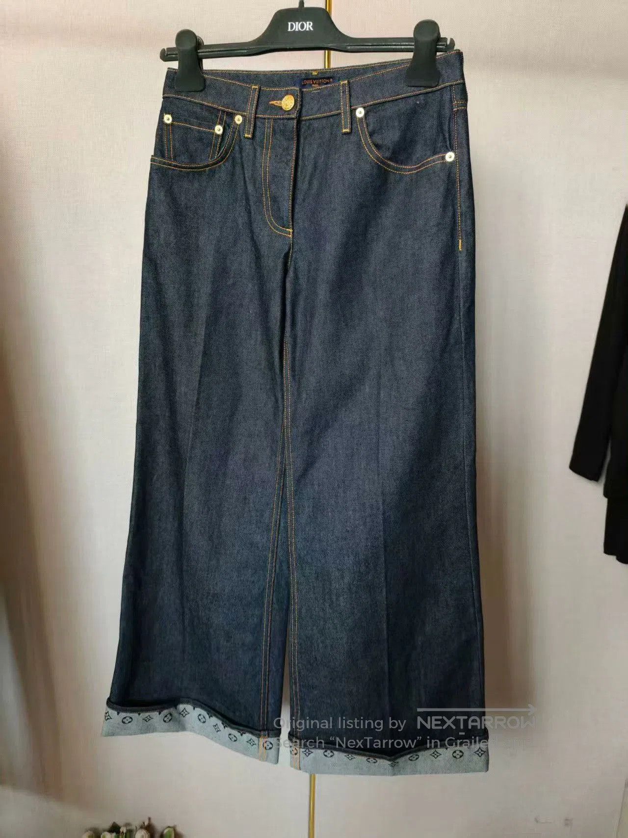 Louis Vuitton LV25 Cuffed Flared Denim Jeans. Size 25" / US 0 / IT 36 - 1 Thumbnail