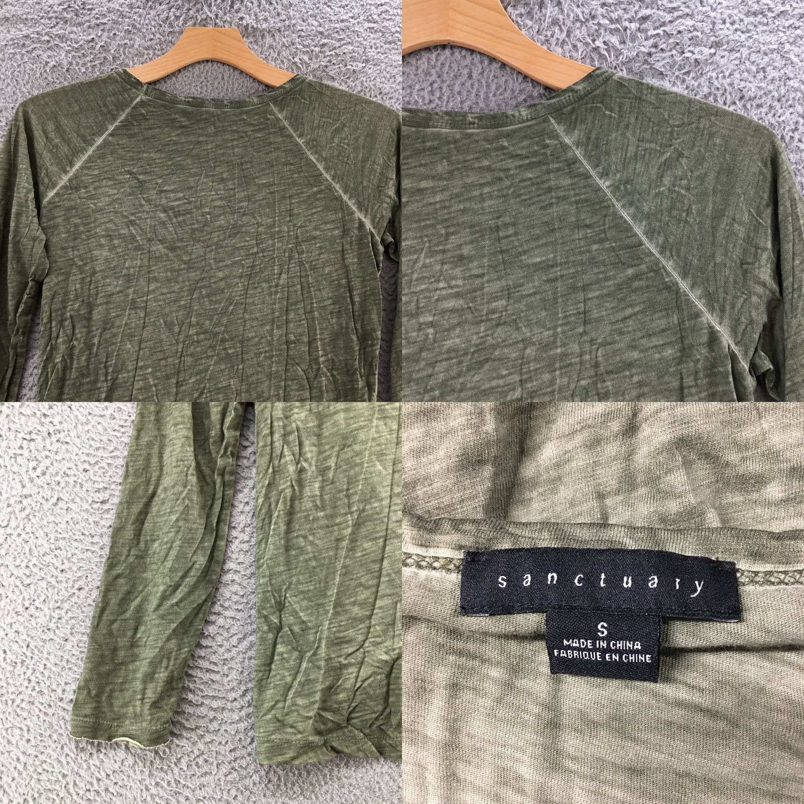 Sanctuary Sanctuary T-Shirt Womens Small Green Long Sleeve Knot Front Pullover Casual Size S / US 4 / IT 40 - 9 Thumbnail