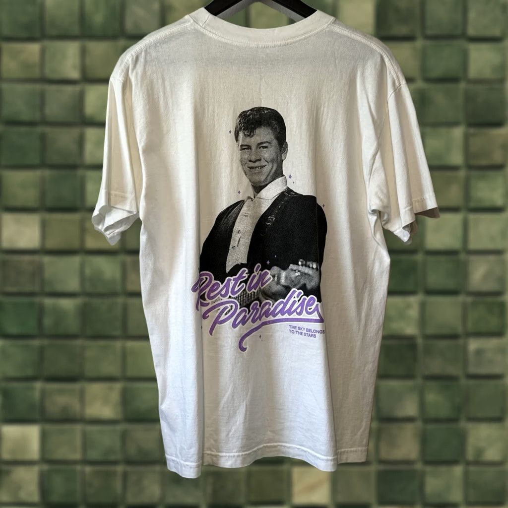 Vintage Lavender Ritchie Valens Graphic Tee Shirt Rock N Roll Memorial White M Mens Size US M / EU 48-50 / 2 - 1 Thumbnail