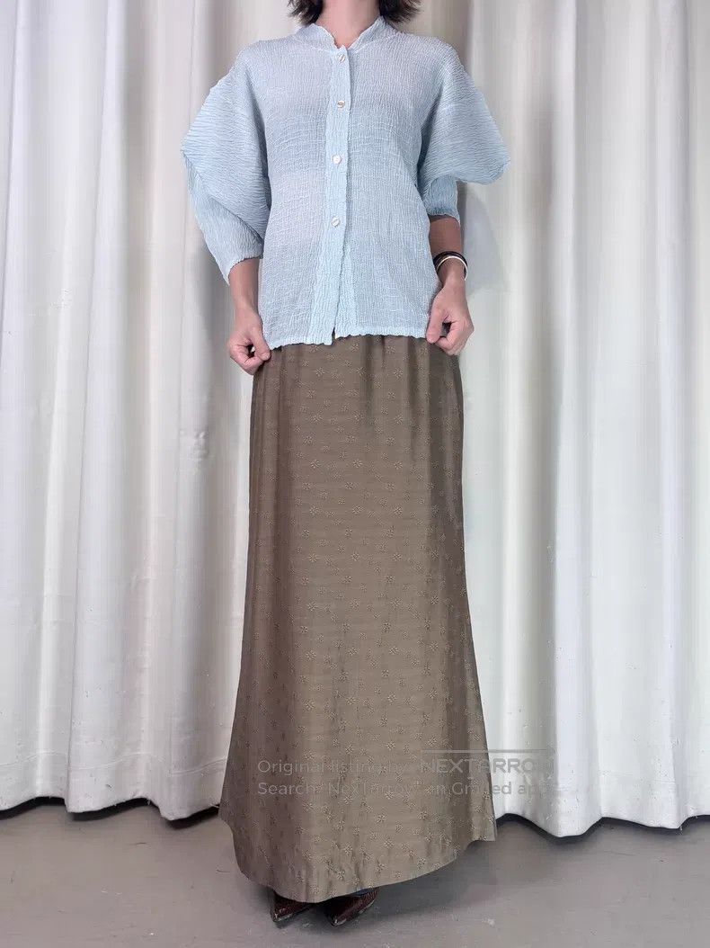 Kenzo Kenzo Vintage Light Blue Kite Texture Pleated Shirt Size M / US 6-8 / IT 42-44 - 3 Thumbnail