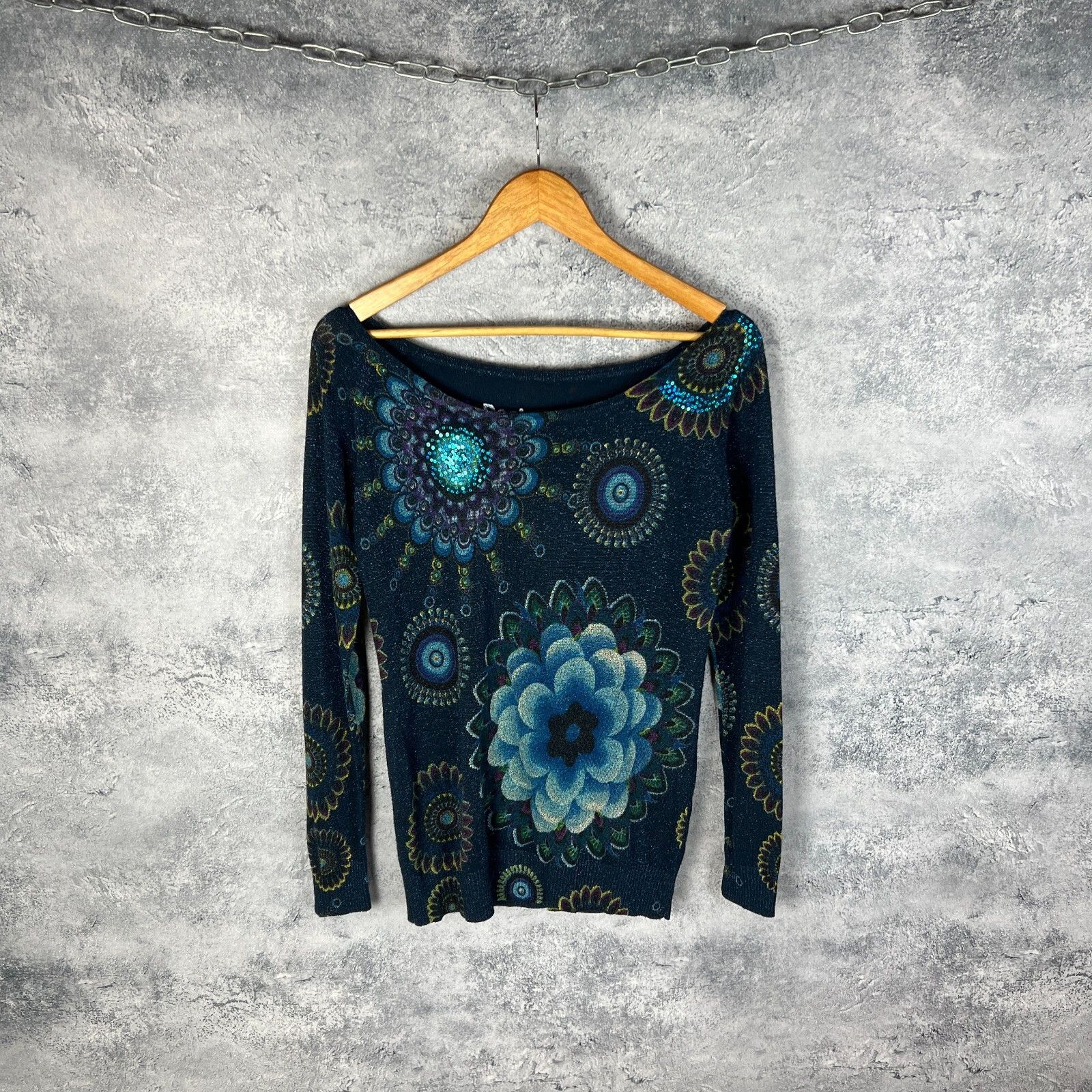Desigual Desigual Sweater Women's Size S Blue Long Sleeve ` Size S / US 4 / IT 40 - 1 Thumbnail