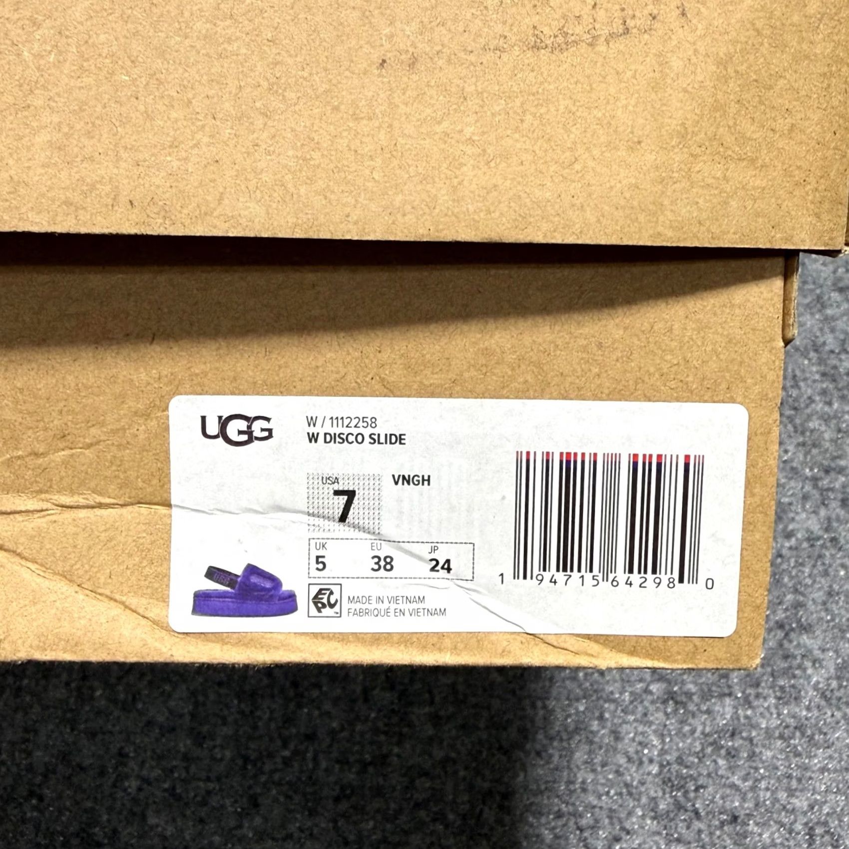 Ugg UGG Disco Slide Womens 7 Purple Platform Sheepskin Slippers 1112258 New in Box Size US 5 / IT 35 - 5 Thumbnail