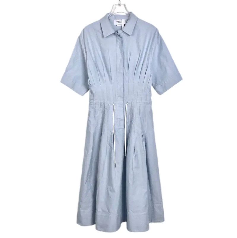 Thom Browne Thom Browne Blue Cotton Women's Dress 0089 Size M / US 6-8 / IT 42-44 - 1 Thumbnail