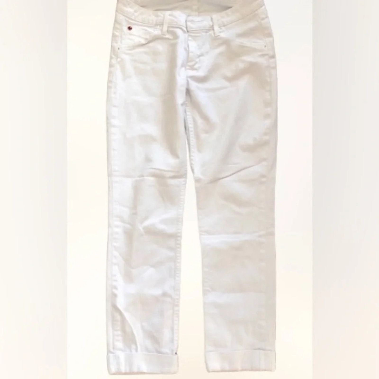 Hudson Hudson Bacara Crop Straight Cuffed jeans, white, size 29. Size 29" - 1 Thumbnail