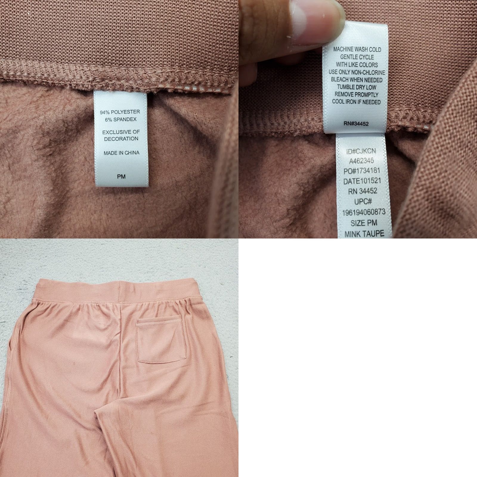 Vintage Cuddl Duds Jogger Pants Women PM Pink Pocket Ribbed Elastic Waist Drawstring Pants Size 32" / US 10 / IT 46 - 8 Thumbnail