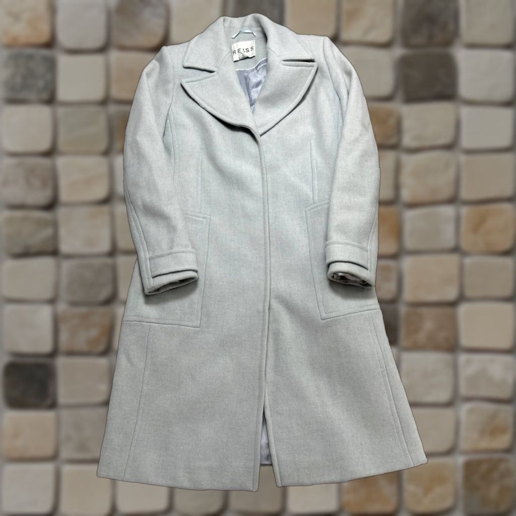 Reiss Reiss Overcoat Wool Tweed Gray Small Womens Regular Coat Child? No. Overcoat. Size S / US 4 / IT 40 - 1 Thumbnail