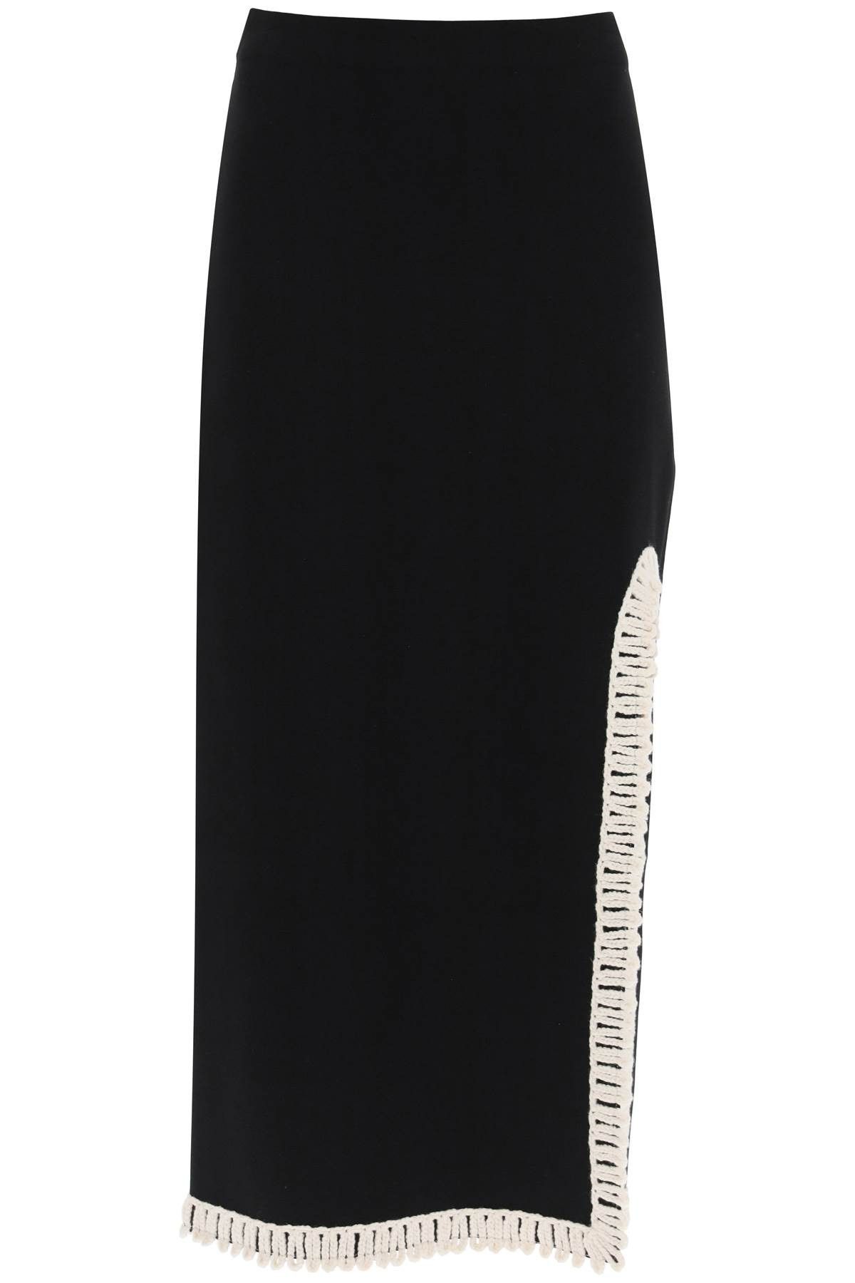 image of By Malene Birger Gabie Maxi Skirt With Crochet Trims in Nero, Women's (Size 26)