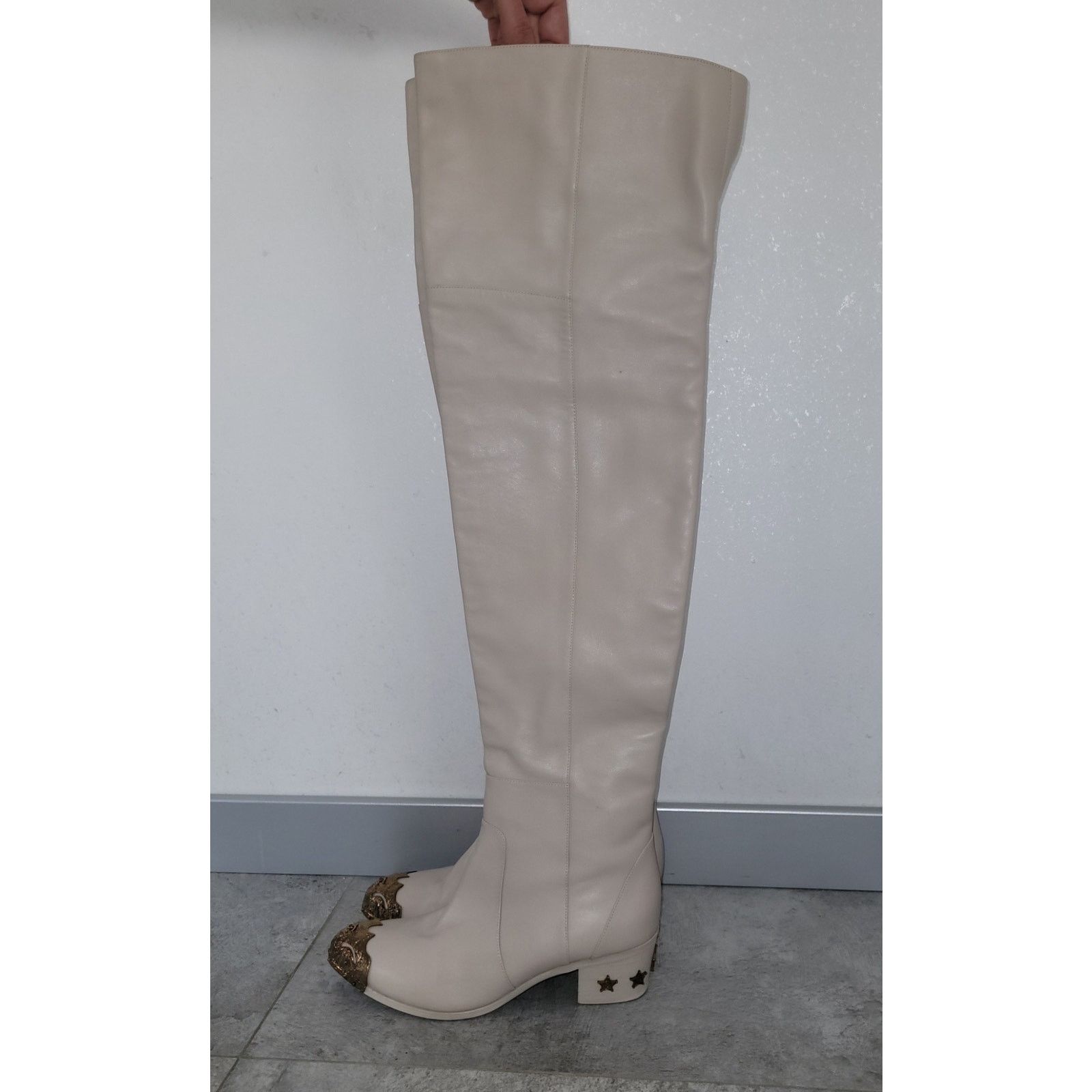 Chanel Chanel Beige Leather Paris Dallas Thigh High Boots Sz. 40 Size US 9 / IT 39 - 6 Thumbnail