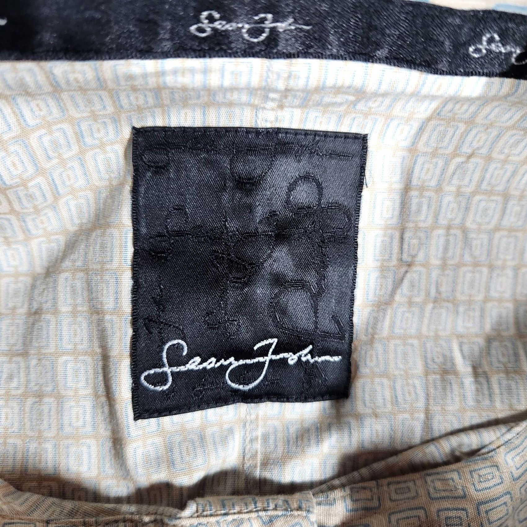 Sean John Sean John Shirt Mens 2XL Beige Geometric Long Sleeve Button Cotton Classic 90s Size US XXL / EU 58 / 5 - 3 Thumbnail