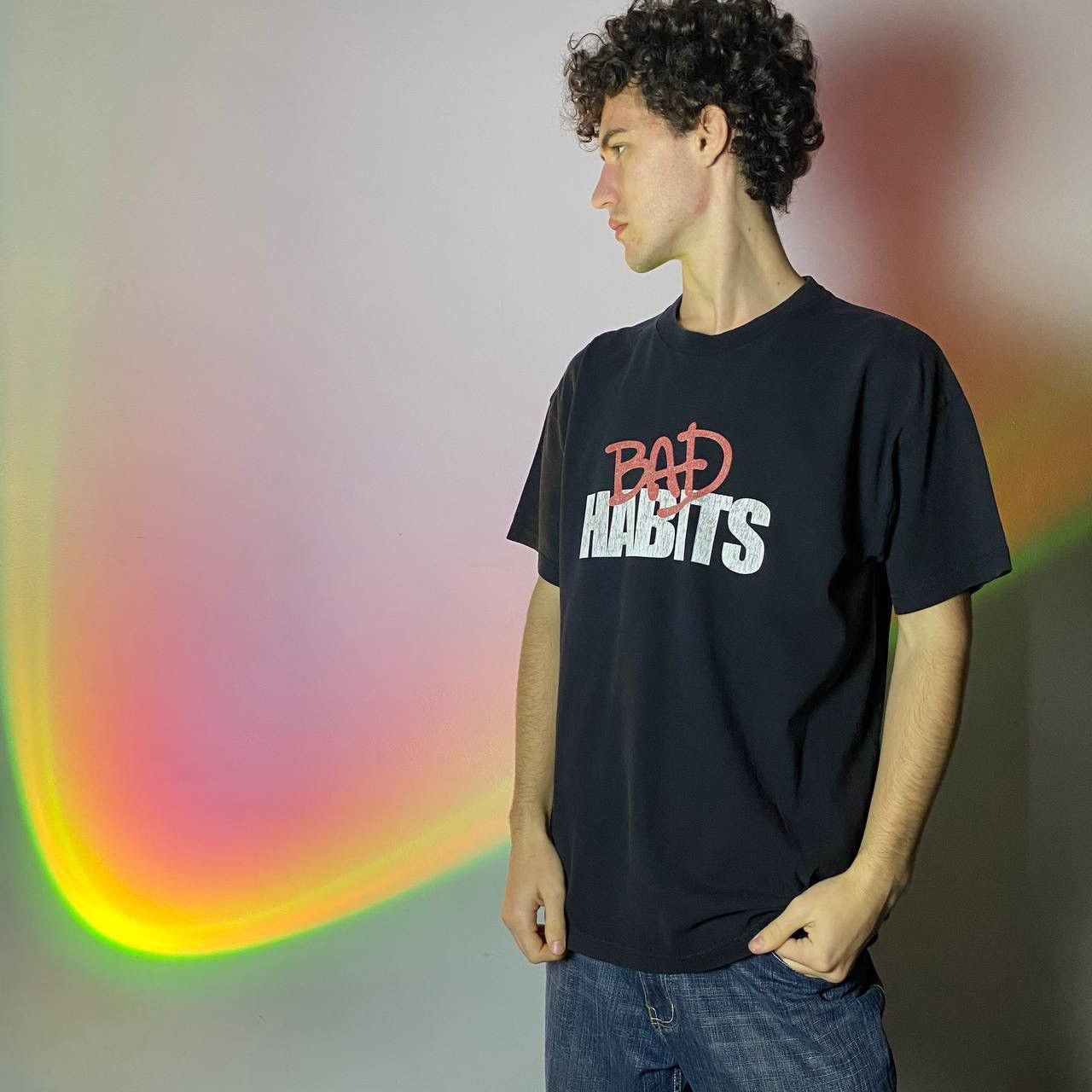 Japanese Brand × Vlone Vlone x Nav Bad Habits Black T-shirt Full Printed Size US L / EU 52-54 / 3 - 10 Thumbnail