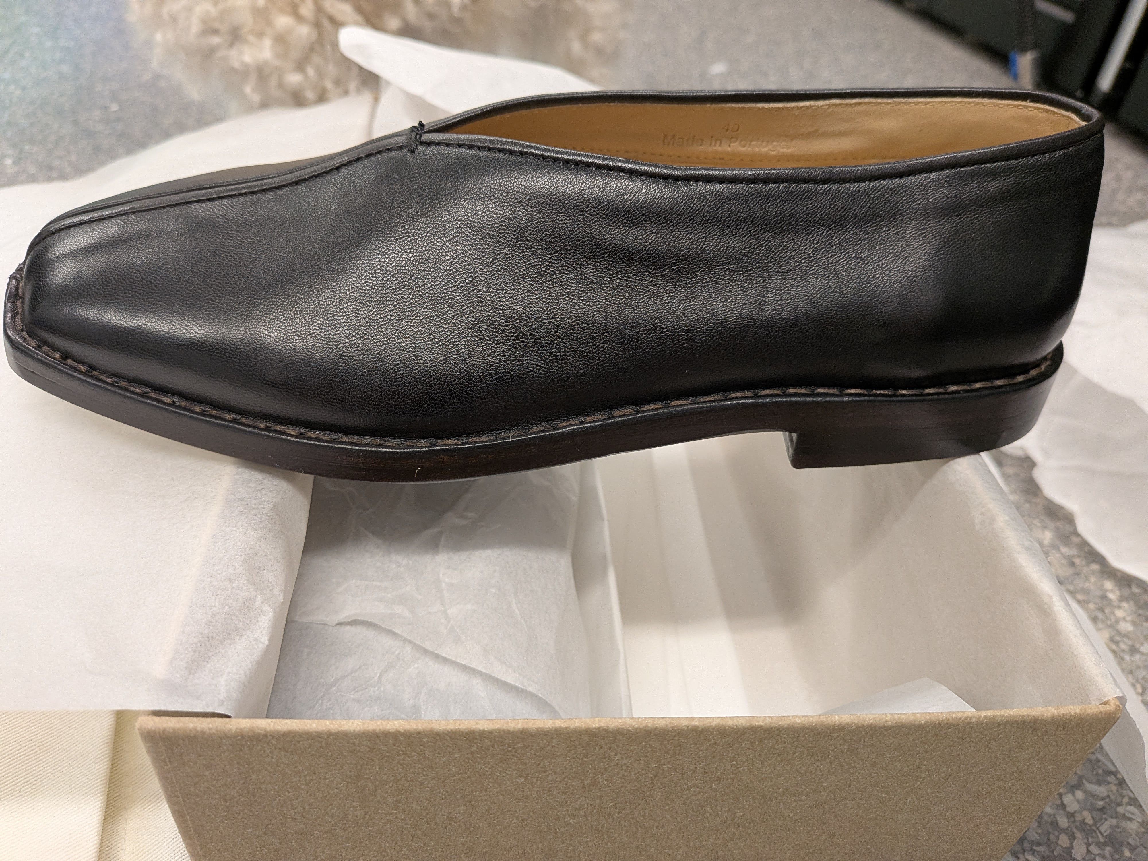 Lemaire Lemaire Flat Piped Slippers in Leather Size EU40 Size US 7 / EU 40 - 7 Thumbnail