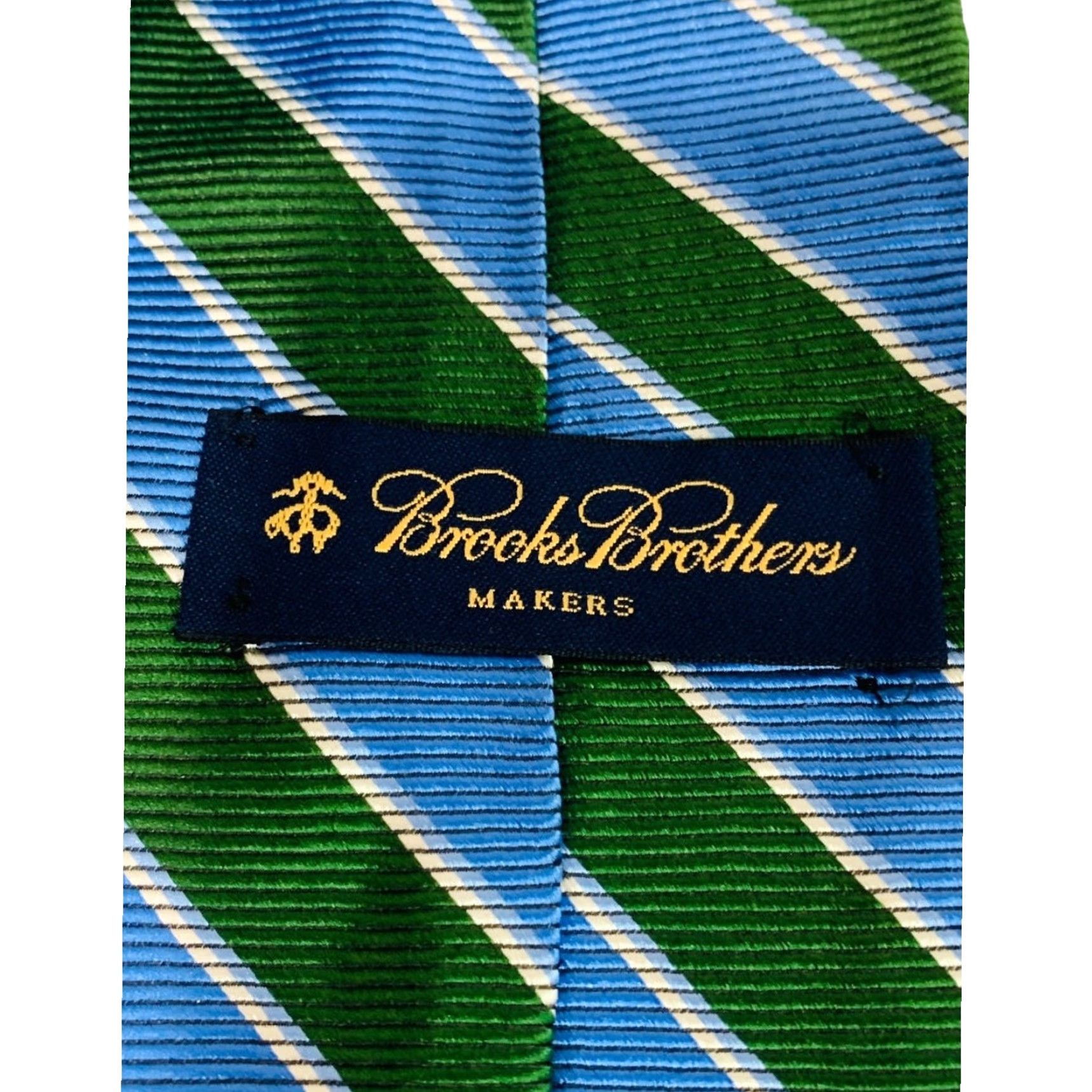 Brooks Brothers Brooks Brothers Mens Tie Woven Silk Necktie Green Blue Stripe 2 3.75" Width 60" Length 60" (if length) Size ONE SIZE - 4 Thumbnail