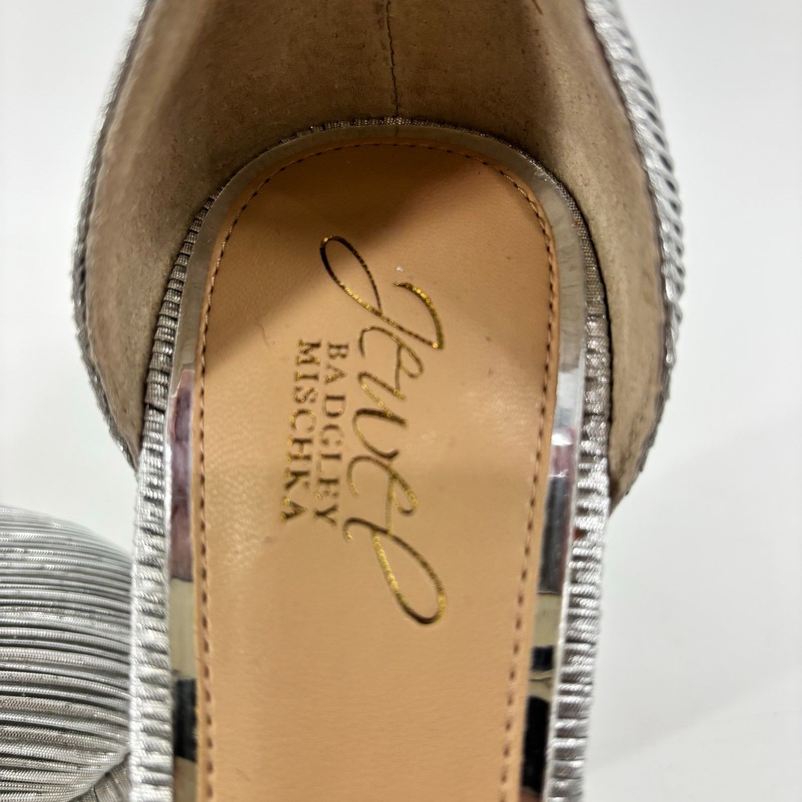 Other Jewel Badgley Mischka Womens 8.5 Silver Stephanie Heel Block Size US 8.5 / IT 38.5 - 14 Thumbnail