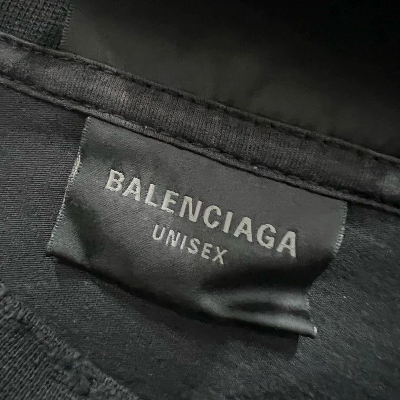 Balenciaga Balenciaga Black Letter Printed Short Sleeve Round Neck Size US XS / EU 42 / 0 - 3 Thumbnail