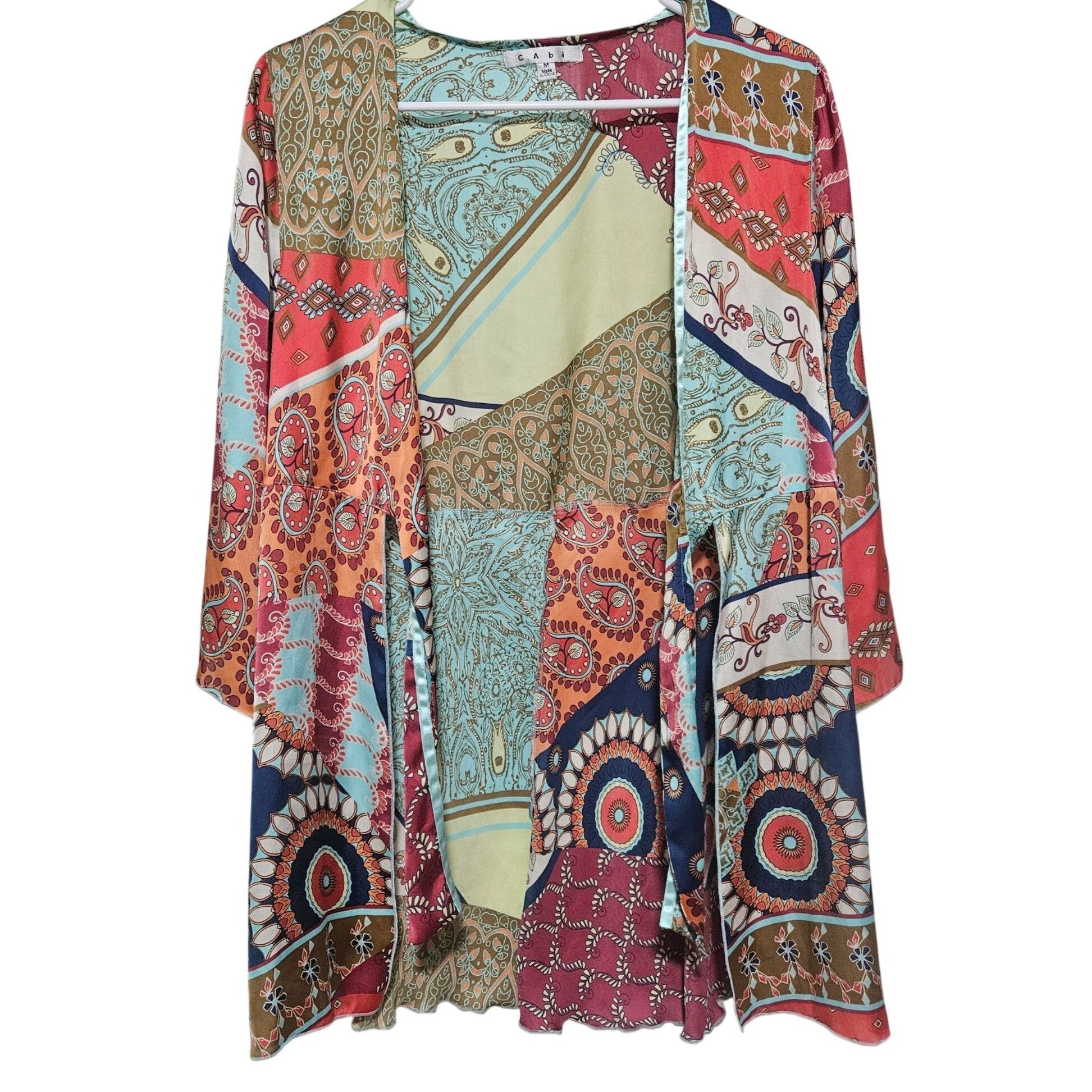 Other Cabi Women’s Kimono Jacket M Multicolor Patchwork Boho Chic Size ONE SIZE - 10 Thumbnail
