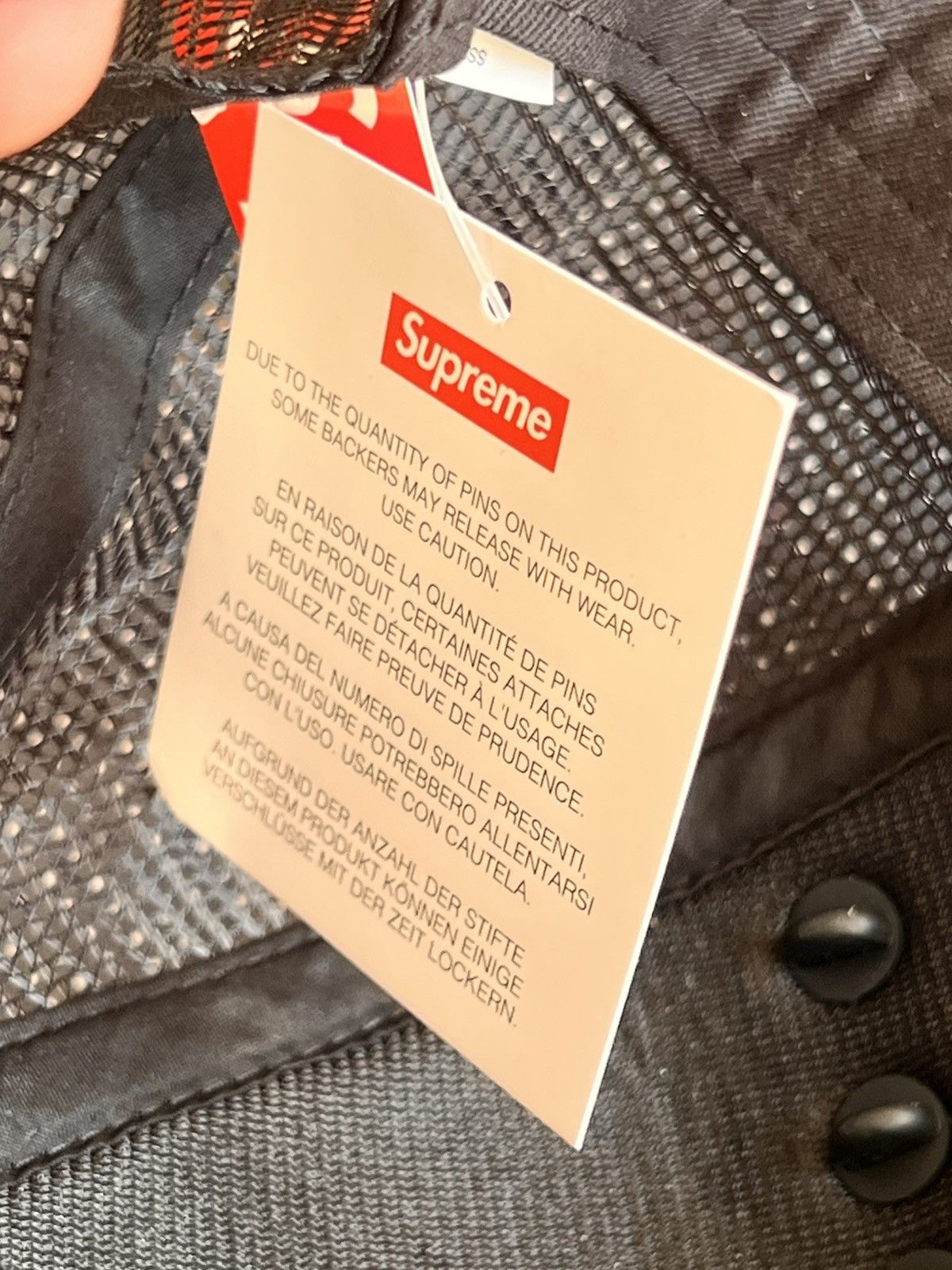 Supreme Supreme Pins Mesh Back 5 Panel Black cap hat snapback enamel Size ONE SIZE - 22 Thumbnail