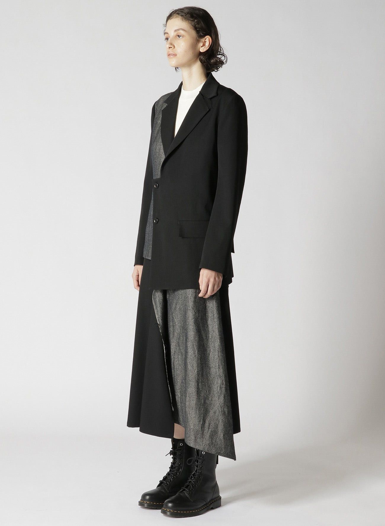 Yohji Yamamoto $1165 NWT Yohji Yamamoto Y's Gabardine Asymmetric Jacket Size US M / EU 48-50 / 2 - 3 Thumbnail