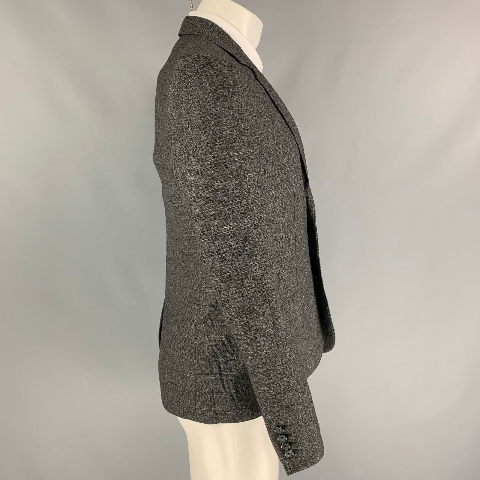 Marc by Marc Jacobs Size M Charcoal Heather Wool Blend Sport Coat Size 38R - 3 Thumbnail