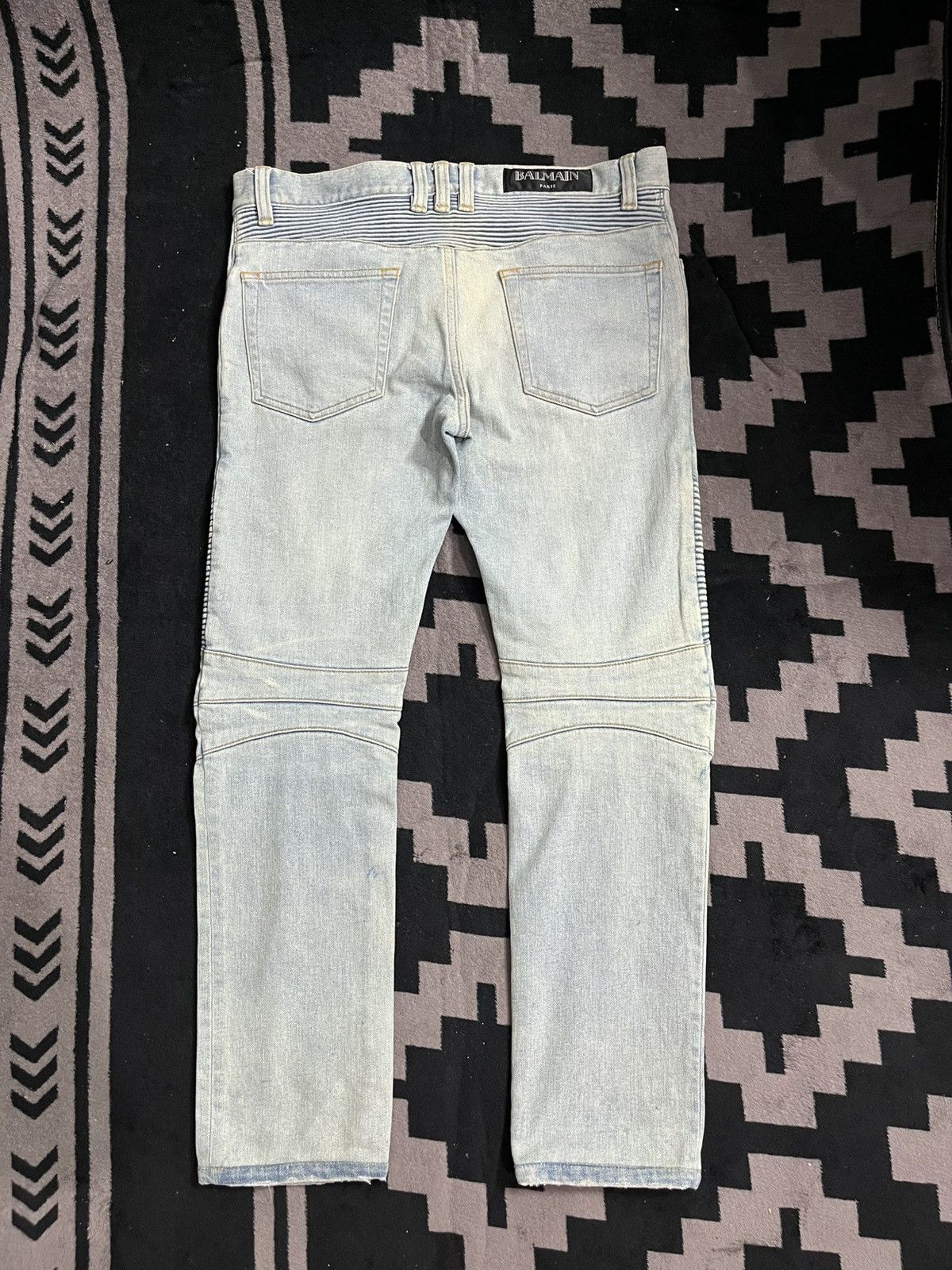 Balmain Balmain distressed blue biker jeans Size US 29 - 3 Thumbnail