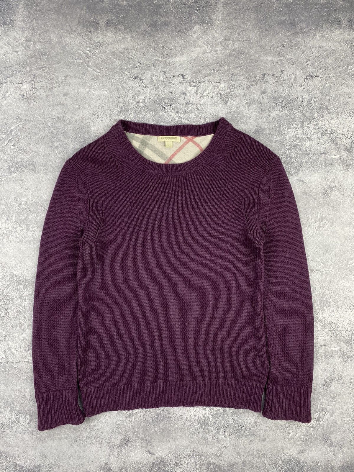 Burberry Vintage Burberry Brit Cashmere Wool Nova Check Sweater Size L / US 10 / IT 46 - 3 Thumbnail