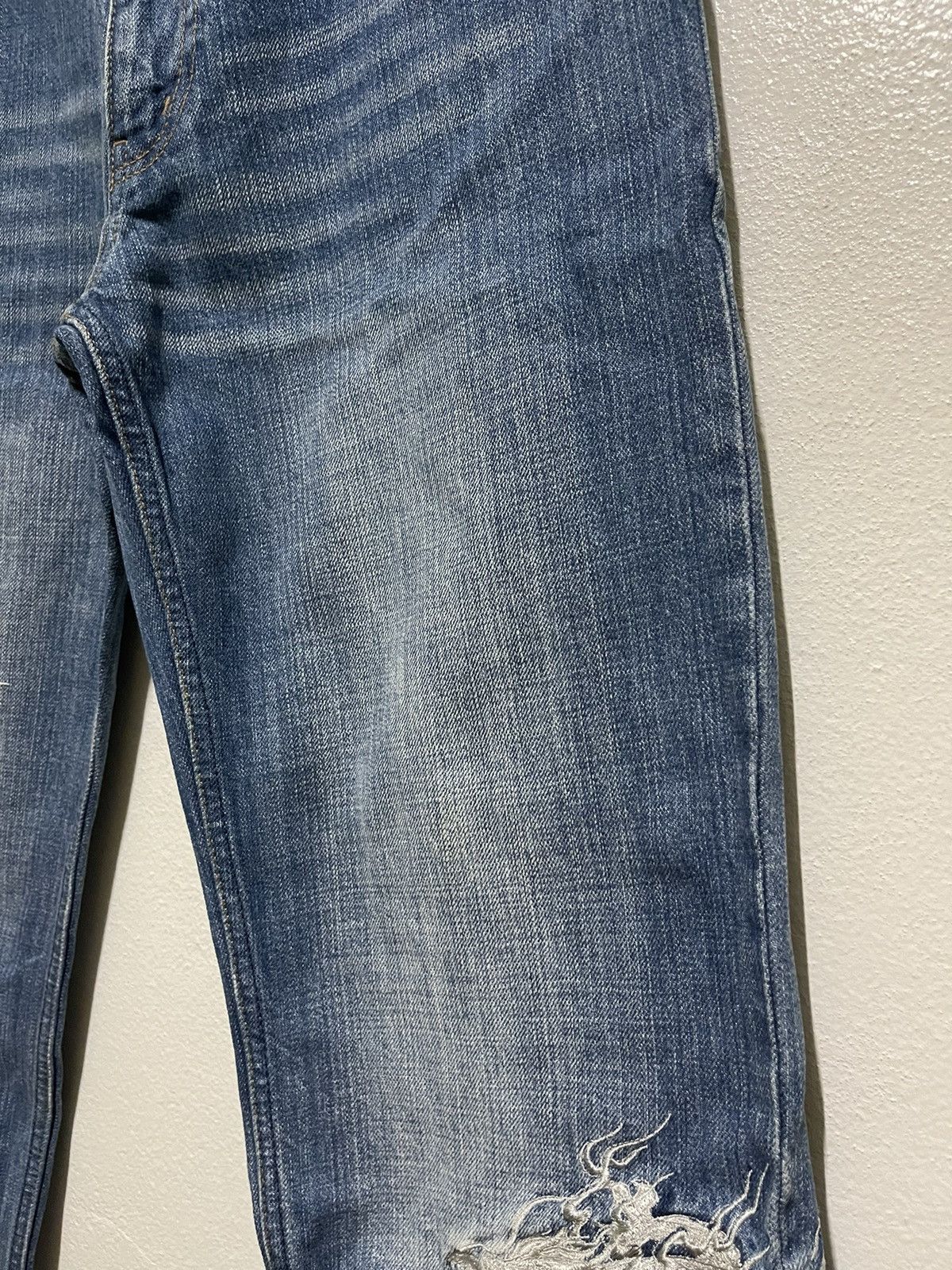 Japanese Brand Karakuri Tamashi Koi Fish Motive Embroidery Jeans Size US 30 / EU 46 - 6 Thumbnail