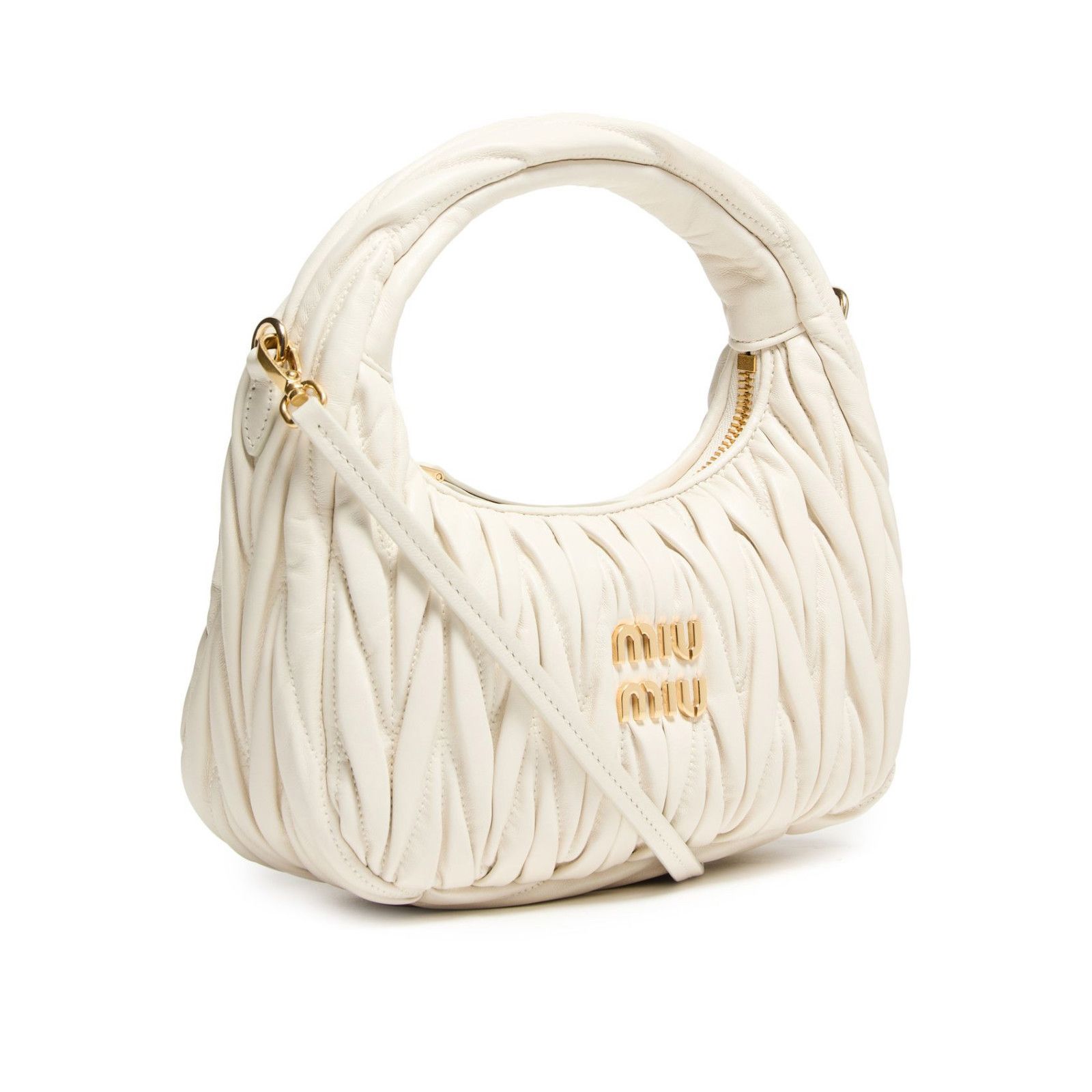 Miu Miu MIU MIU Wander Small $2800 White Nappa Leather Hobo Bag New Size ONE SIZE - 2 Thumbnail