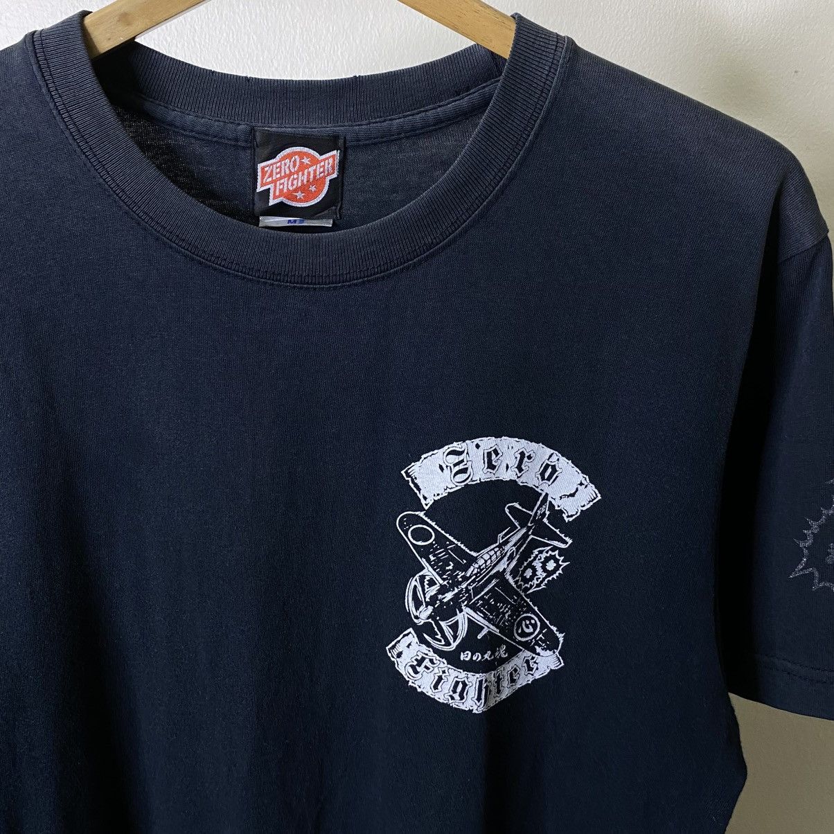Vintage Y2K Zero Fighter Jets Faded Black T Shirt Size US L / EU 52-54 / 3 - 8 Thumbnail