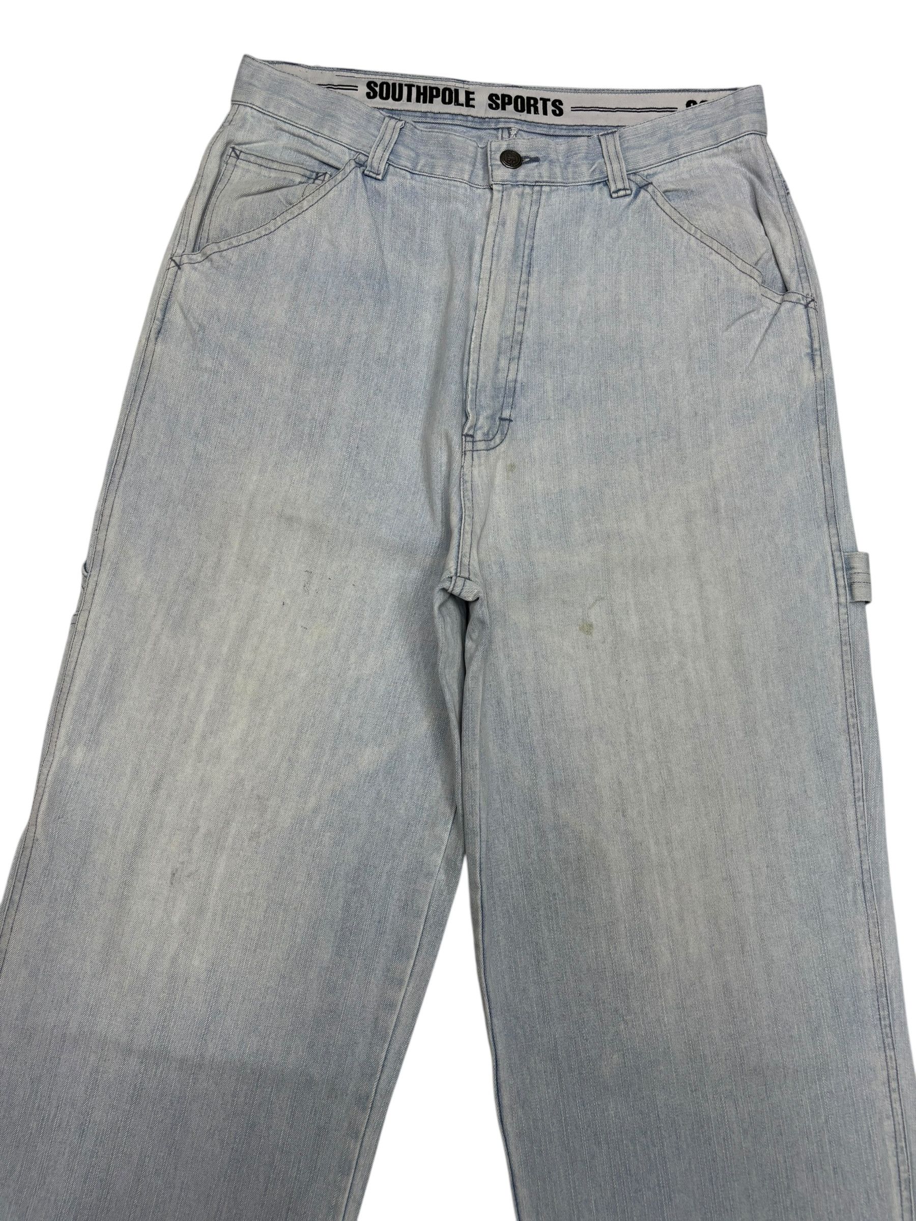 Southpole 🔥SOUTHPOLE BAGGY JEANS BLUE WASH WORKWEAR DENIM Size US 30 / EU 46 - 4 Thumbnail