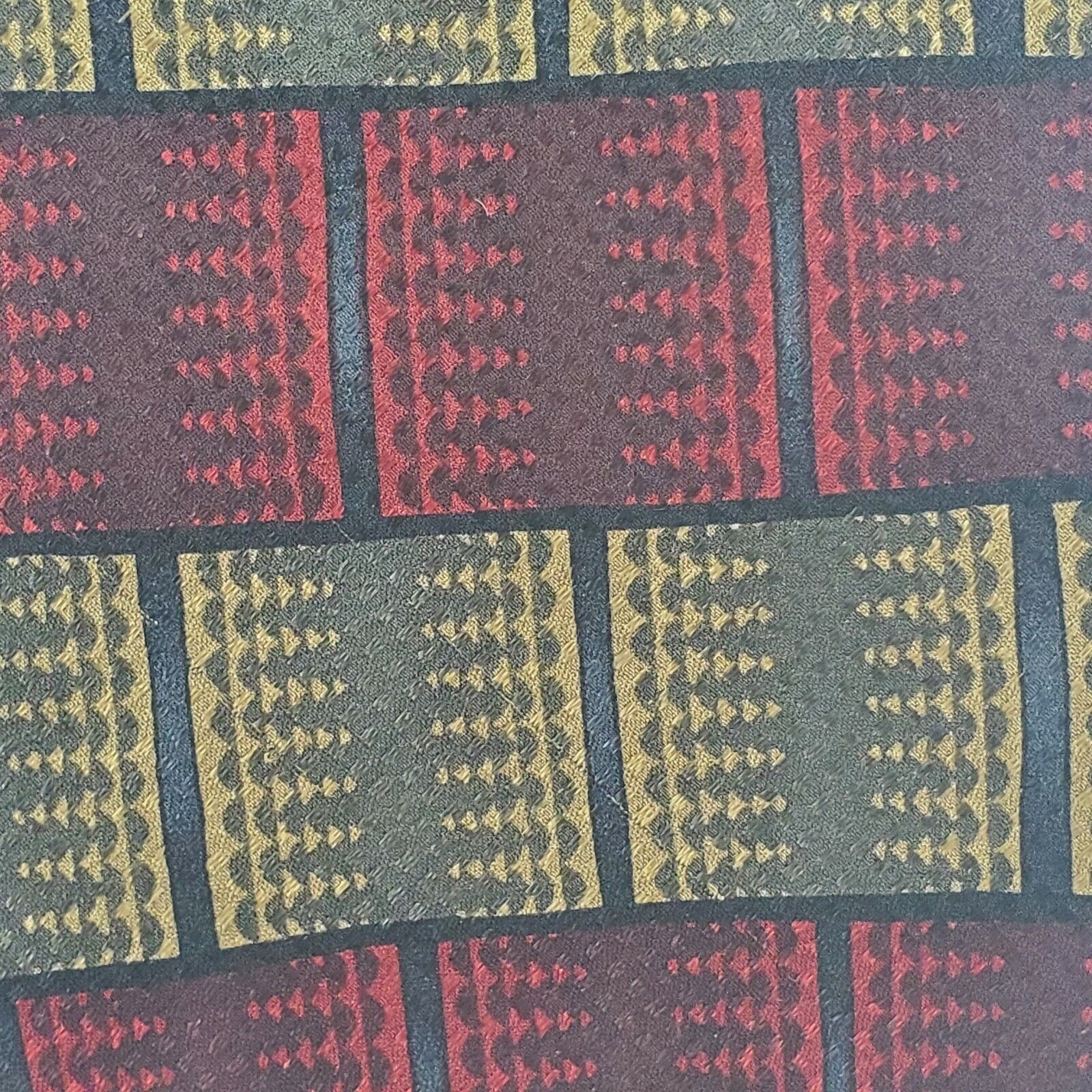 Vintage Ziggurat by Mulberry Neckwear Silk Red Tie Classic Size ONE SIZE - 2 Thumbnail