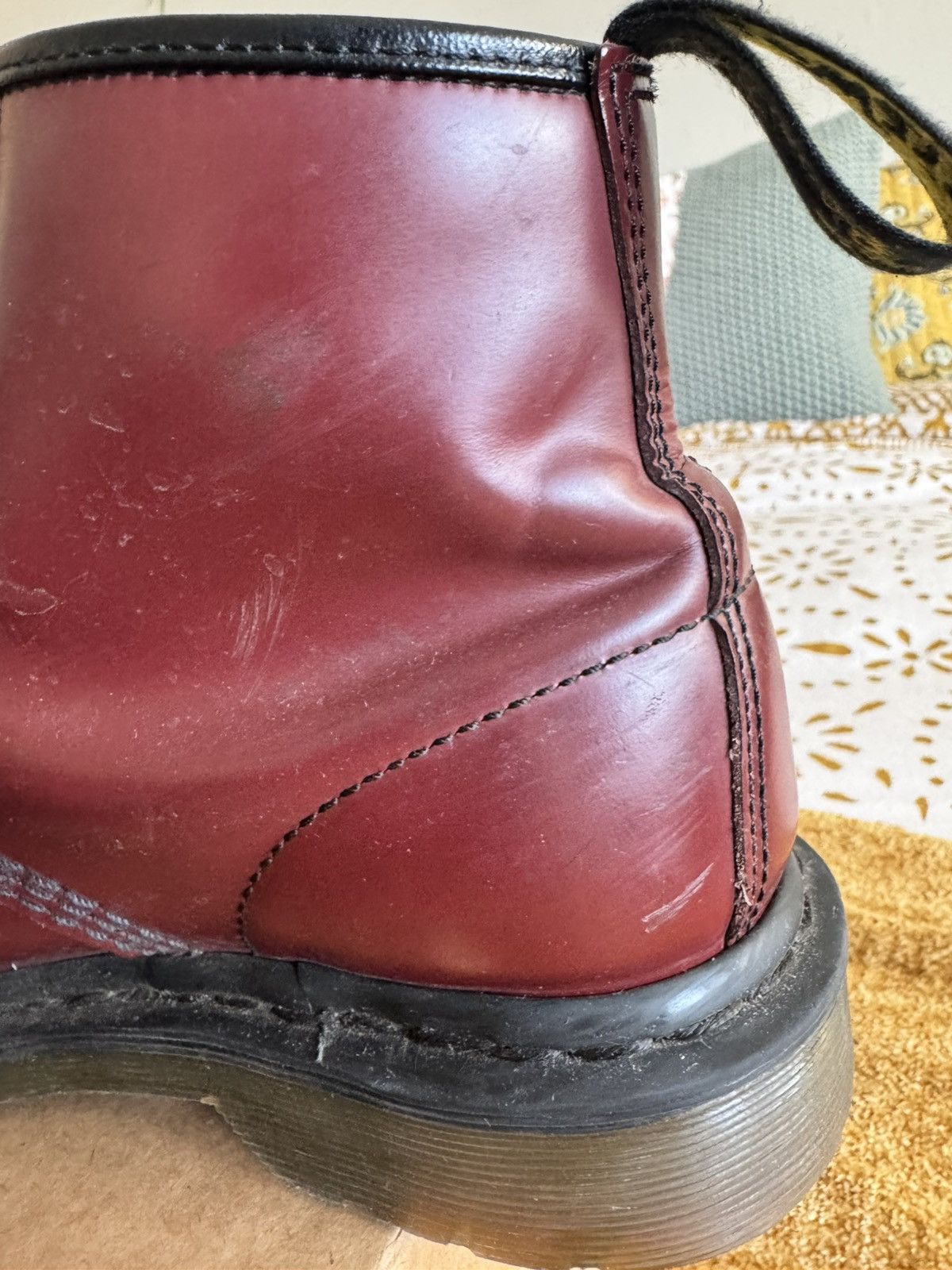 Dr. Martens Dr. Martens 1460 Oxblood Boots 🍒 Rare Black Stitching Size US 7 / EU 40 - 7 Thumbnail