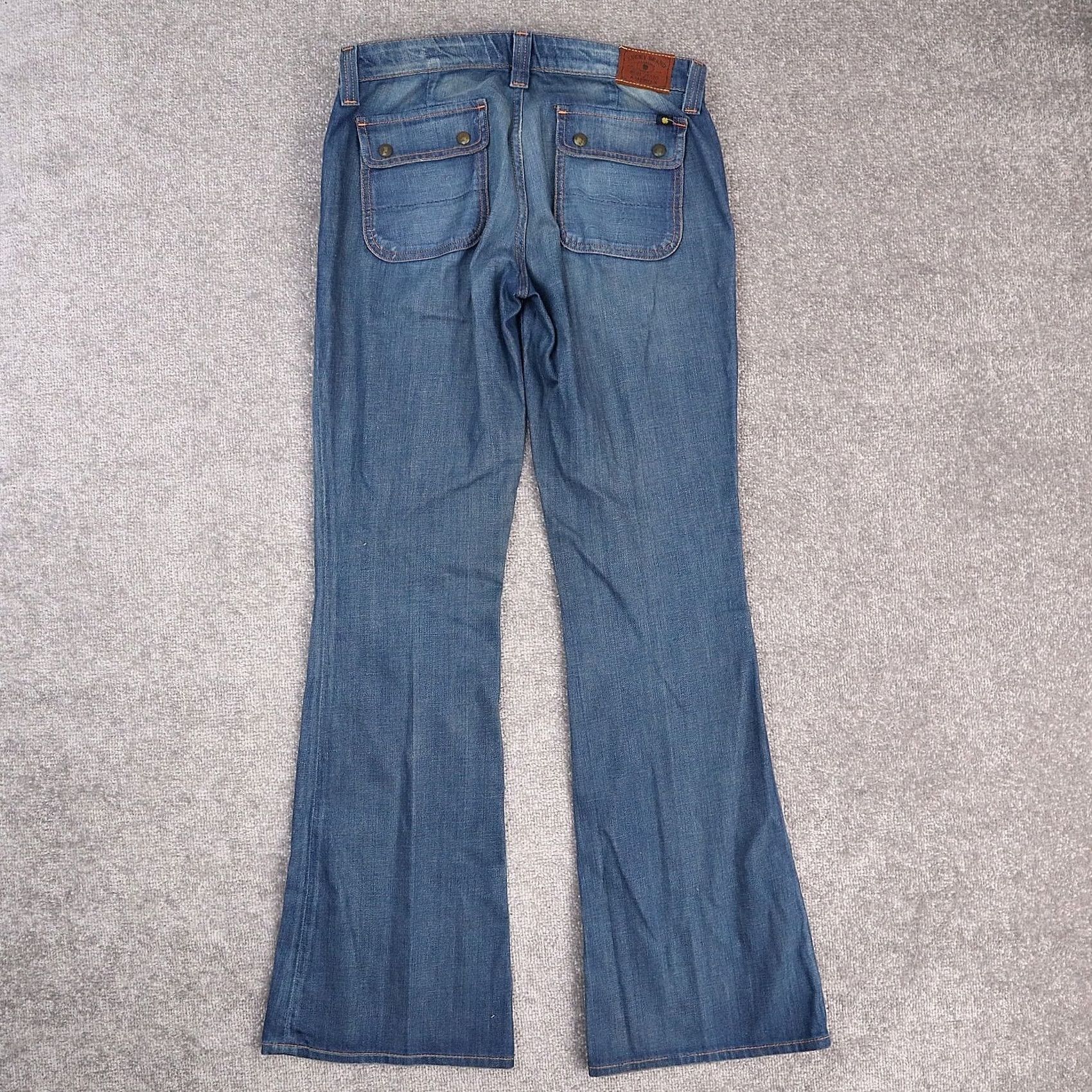 Lucky Brand Women's Lucky Brand Charlie Flare Jeans 8 29 Low Rise Blue Denim Abbey Trouser Size 29" - 2 Thumbnail