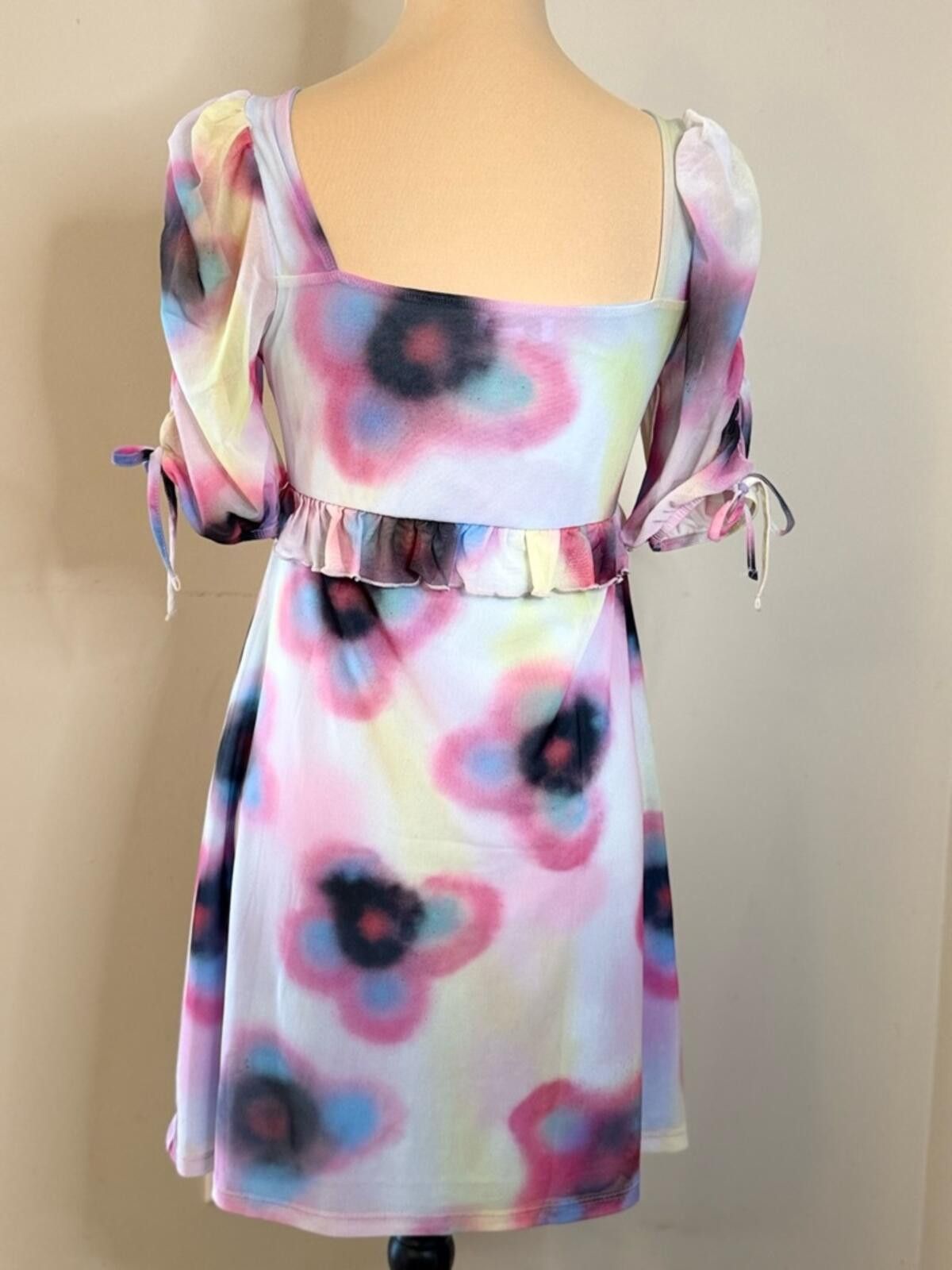 Topshop TOPSHOP mesh floral ruffled midi dress pastel dainty SZ 8-10 Size M / US 6-8 / IT 42-44 - 4 Thumbnail