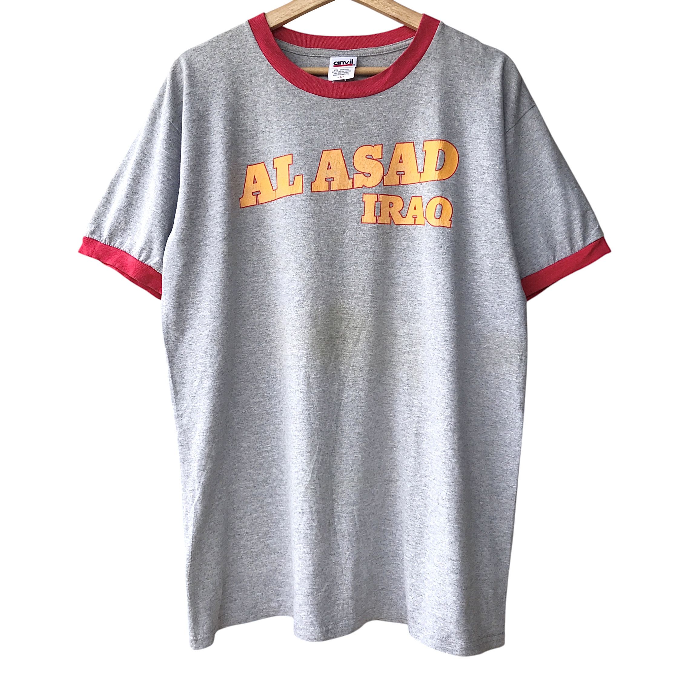 Anvil Al-Asad Iraq US Air Force USAF Airbase Anvil Ringer Tee Size US L / EU 52-54 / 3 - 1 Thumbnail