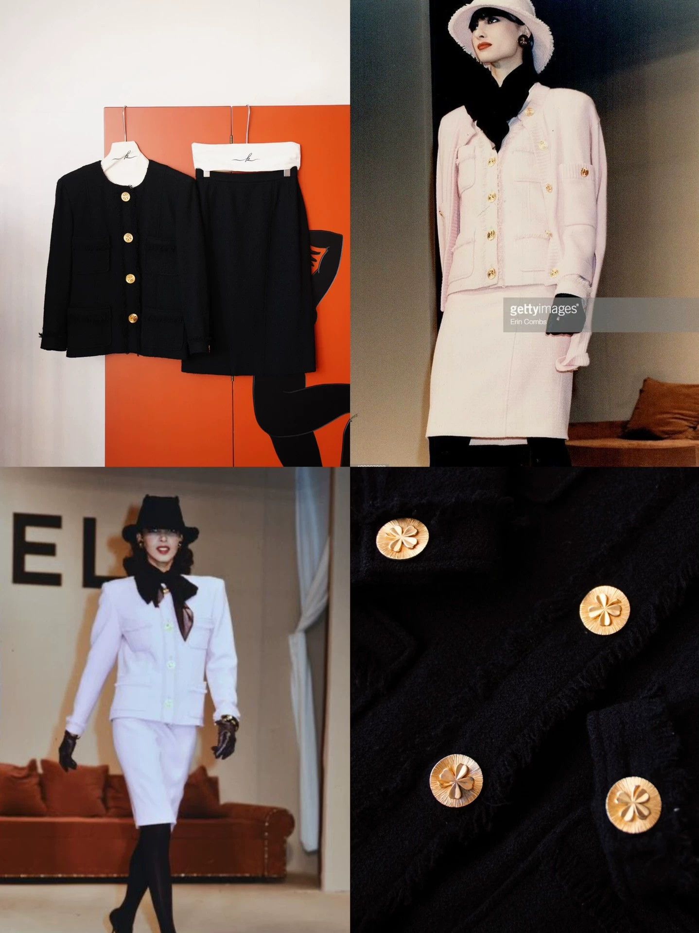 Chanel Chanel 1986 Runway Clover Gold-Button Suit Skirt Set FR40 Size M / US 6-8 / IT 42-44 - 9 Thumbnail