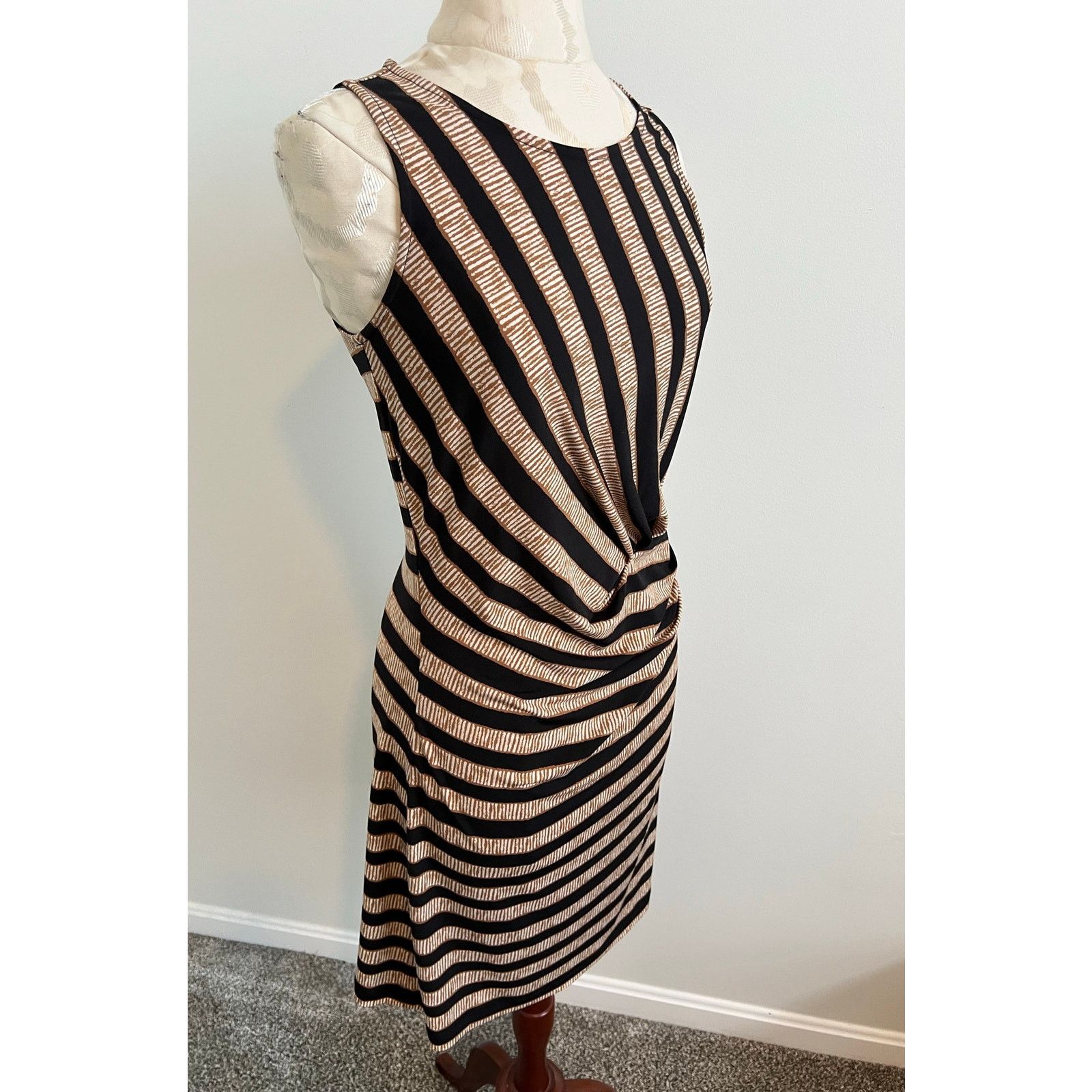 Loft Loft Sleeveless Striped Animal Print Knee Length Dress Small Size S / US 4 / IT 40 - 4 Thumbnail