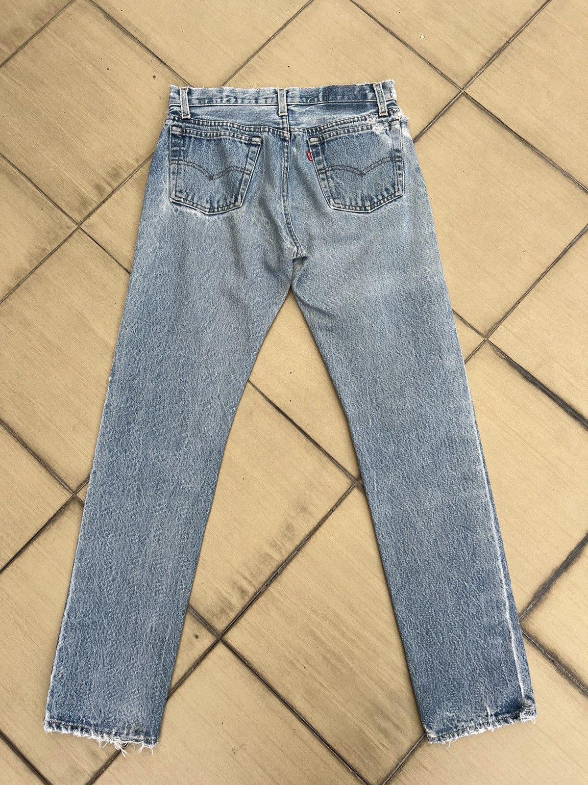 Levi's Vintage 80s Levi’s 701 Distressed Fade Denim Buttonfly Jeans Size US 29 - 2 Thumbnail