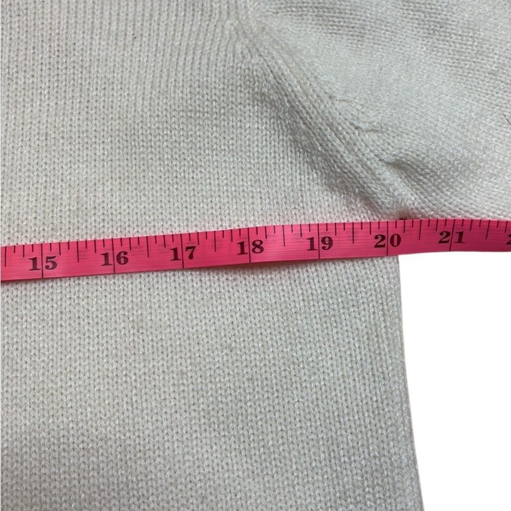 Vintage 90s vintage Karen Scott Wool Knit White Cardigan with Gold B Size M / US 6-8 / IT 42-44 - 4 Thumbnail