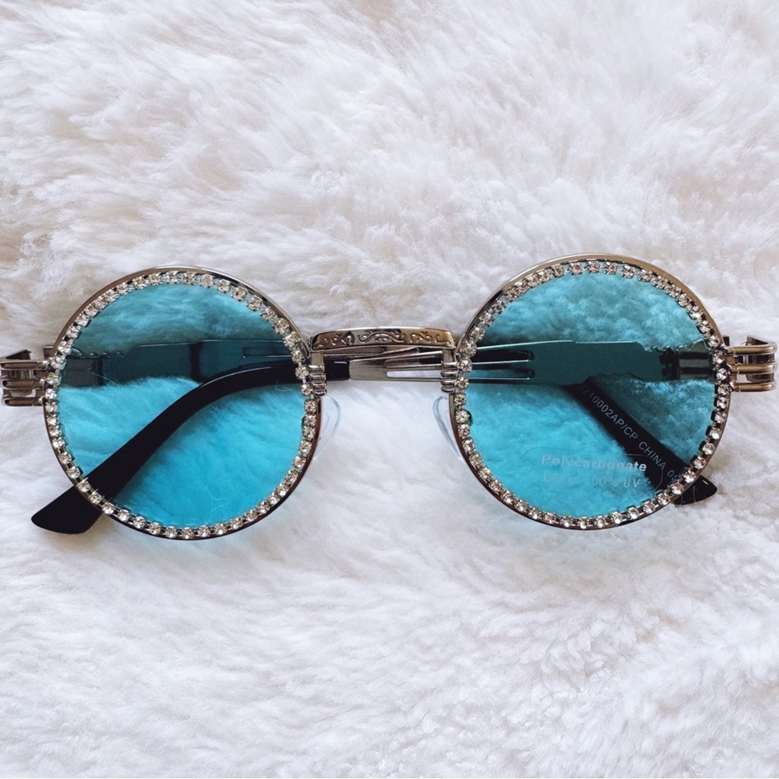 Other Kate Clear Blue Round Sunglasses Size ONE SIZE - 1 Thumbnail
