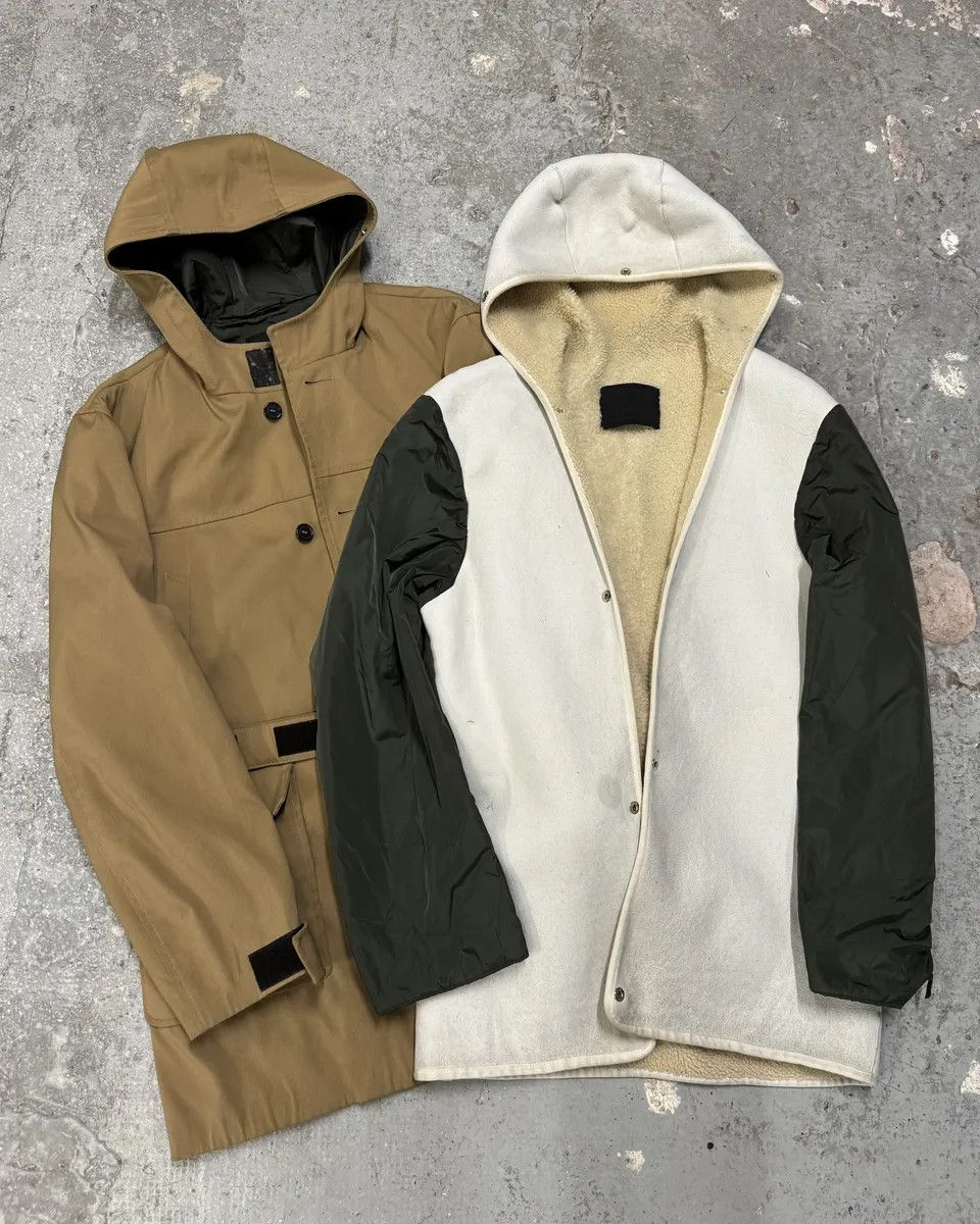 Prada FW1999 Prada Beige Buttoned Hooded 2 in 1 Coat Size US M / EU 48-50 / 2 - 4 Thumbnail