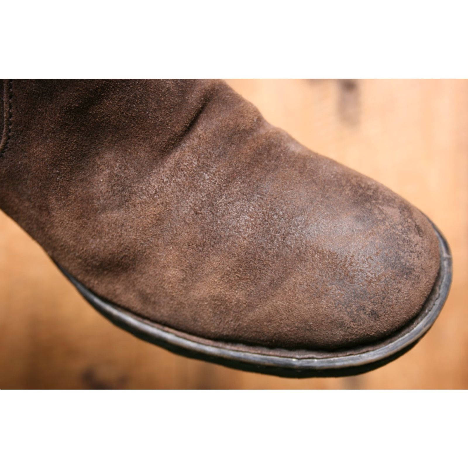 Born Børn Cross Brown Distressed Suede Fringe Slouchy Ankle Boots Sz. 8.5 M Women Heel Low Zip Bootie Shoe Size US 9 / IT 39 - 6 Thumbnail