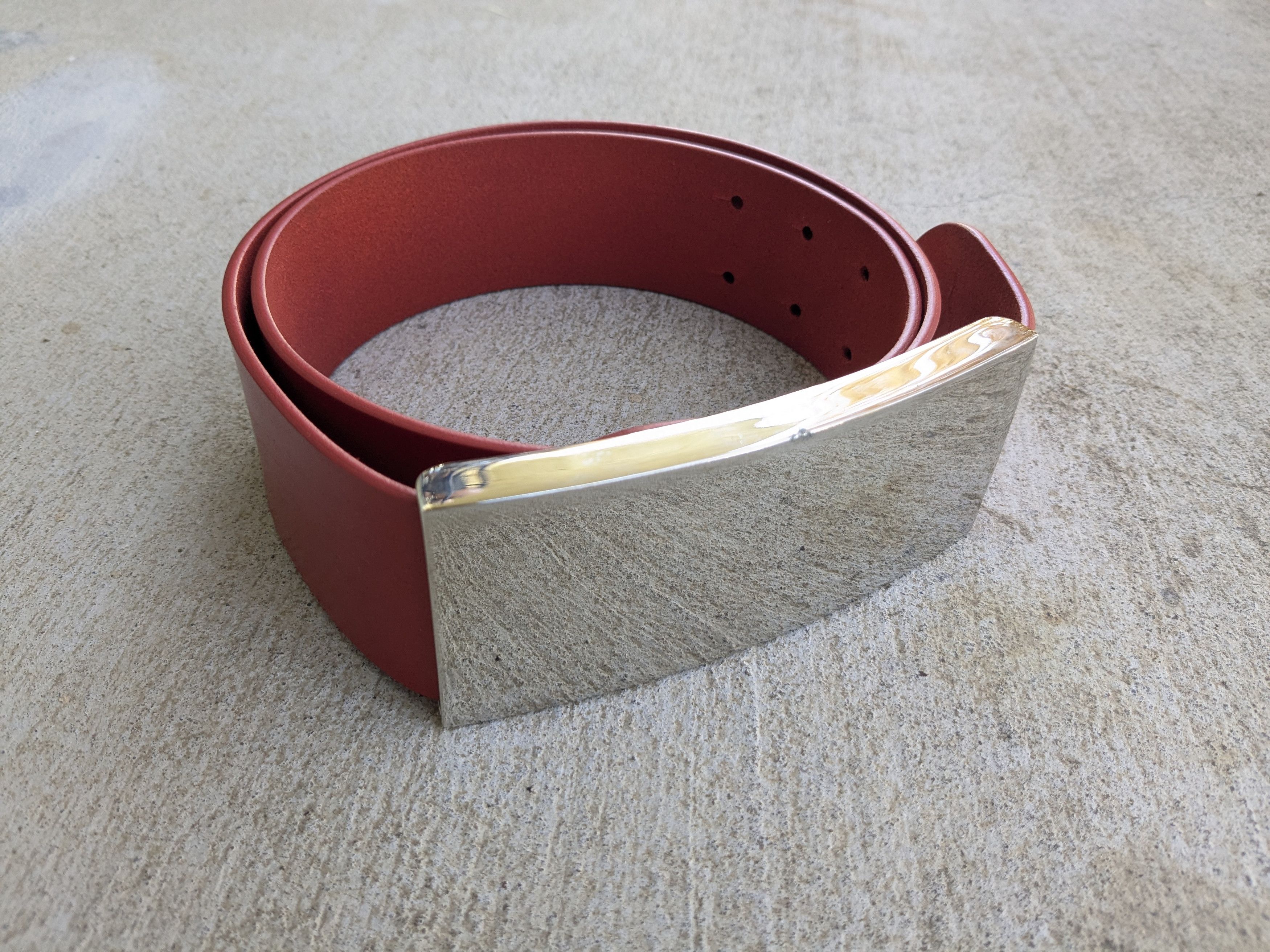 Maison Margiela Maison Margiela Belt Red Leather 30" Large Size 30 - 2 Thumbnail