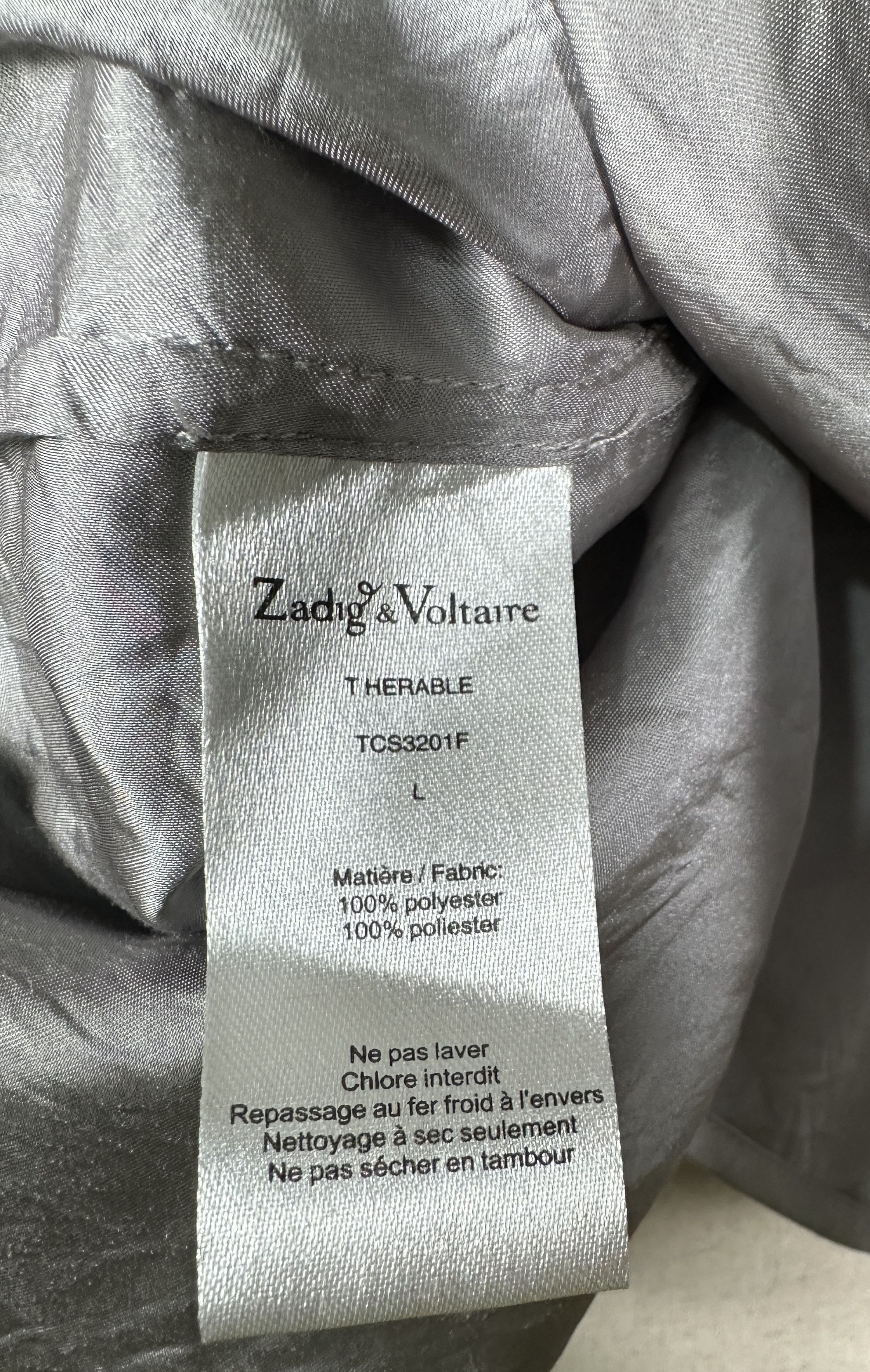 Zadig & Voltaire Therable Grey Metallic Shirt Size L / US 10 / IT 46 - 8 Thumbnail