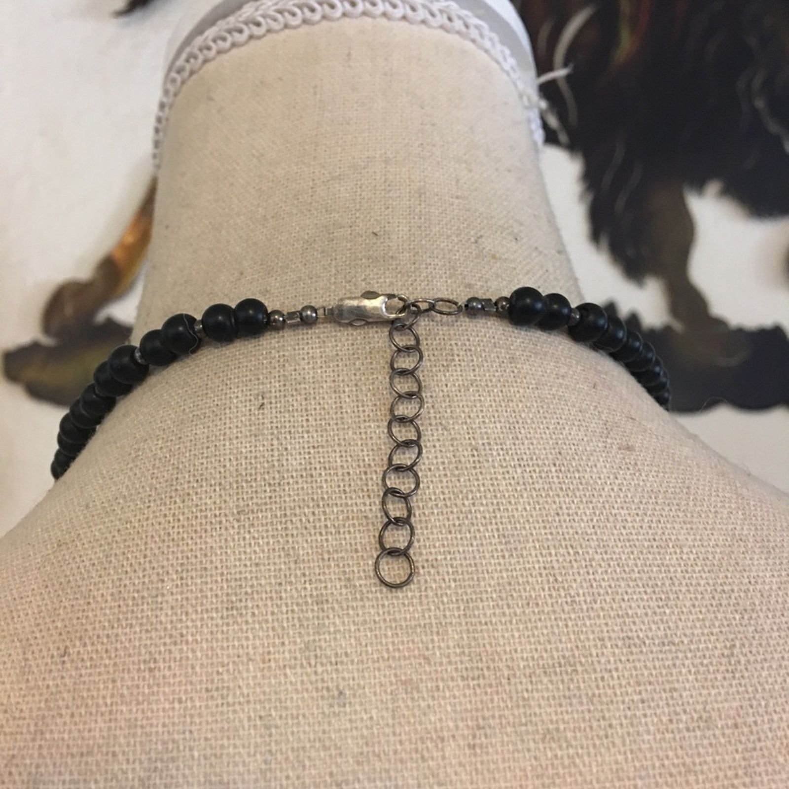 Vintage Vintage black/white glass and bakelite necklace Size ONE SIZE - 5 Thumbnail