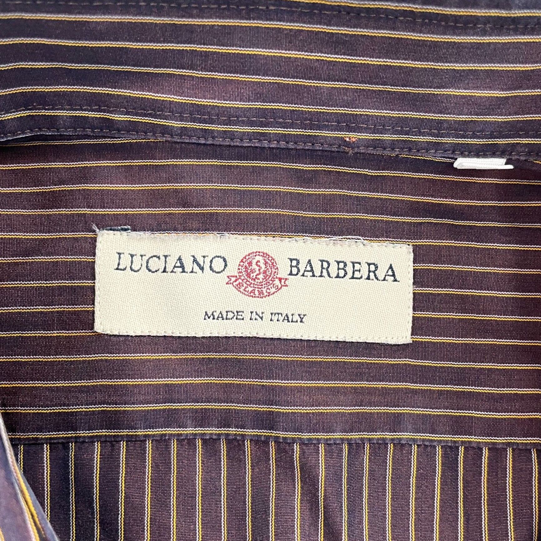 Vintage VINTAGE Luciano Barbera Shirt Mens XL Long Sleeve Button Up Striped Purple Italy Designer Size US XL / EU 56 / 4 - 6 Thumbnail
