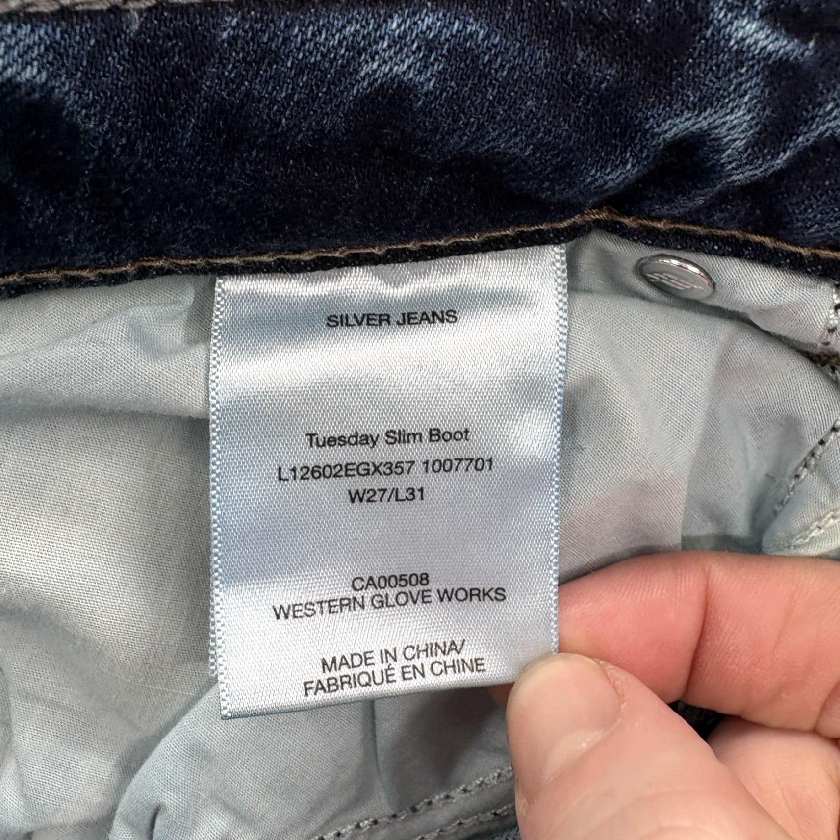 Silver Jeans Co. Silver Jeans Tuesday Slim Boot Womens 27x31 Blue Medium Wash Stretch Low Rise Jeans Size 27" / US 4 / IT 40 - 4 Thumbnail
