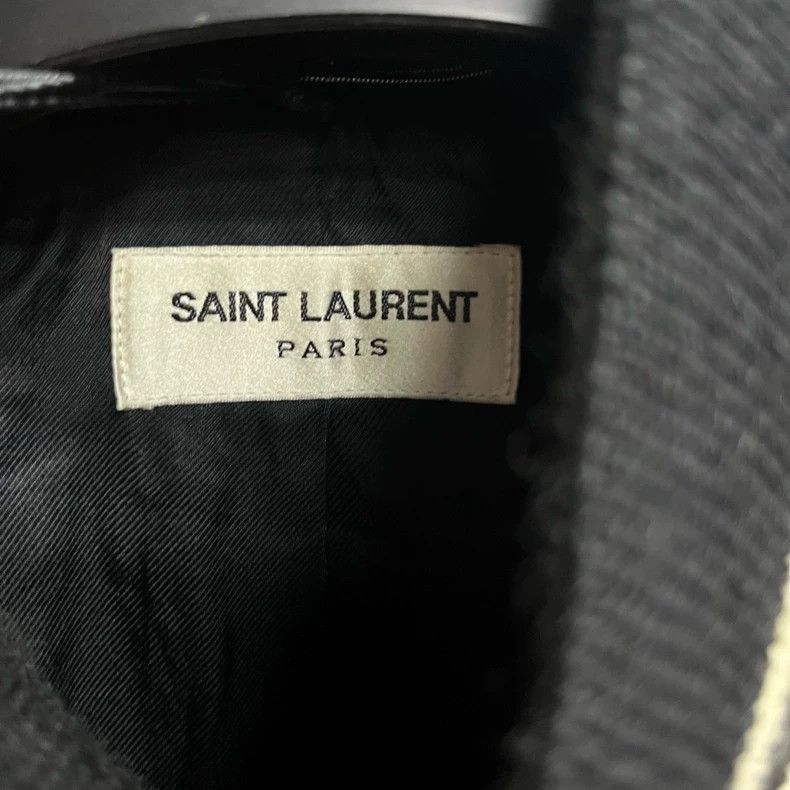 Saint Laurent Paris Saint Laurent Gray Wool Varsity Jacket- Size US M / EU 48-50 / 2 - 3 Thumbnail