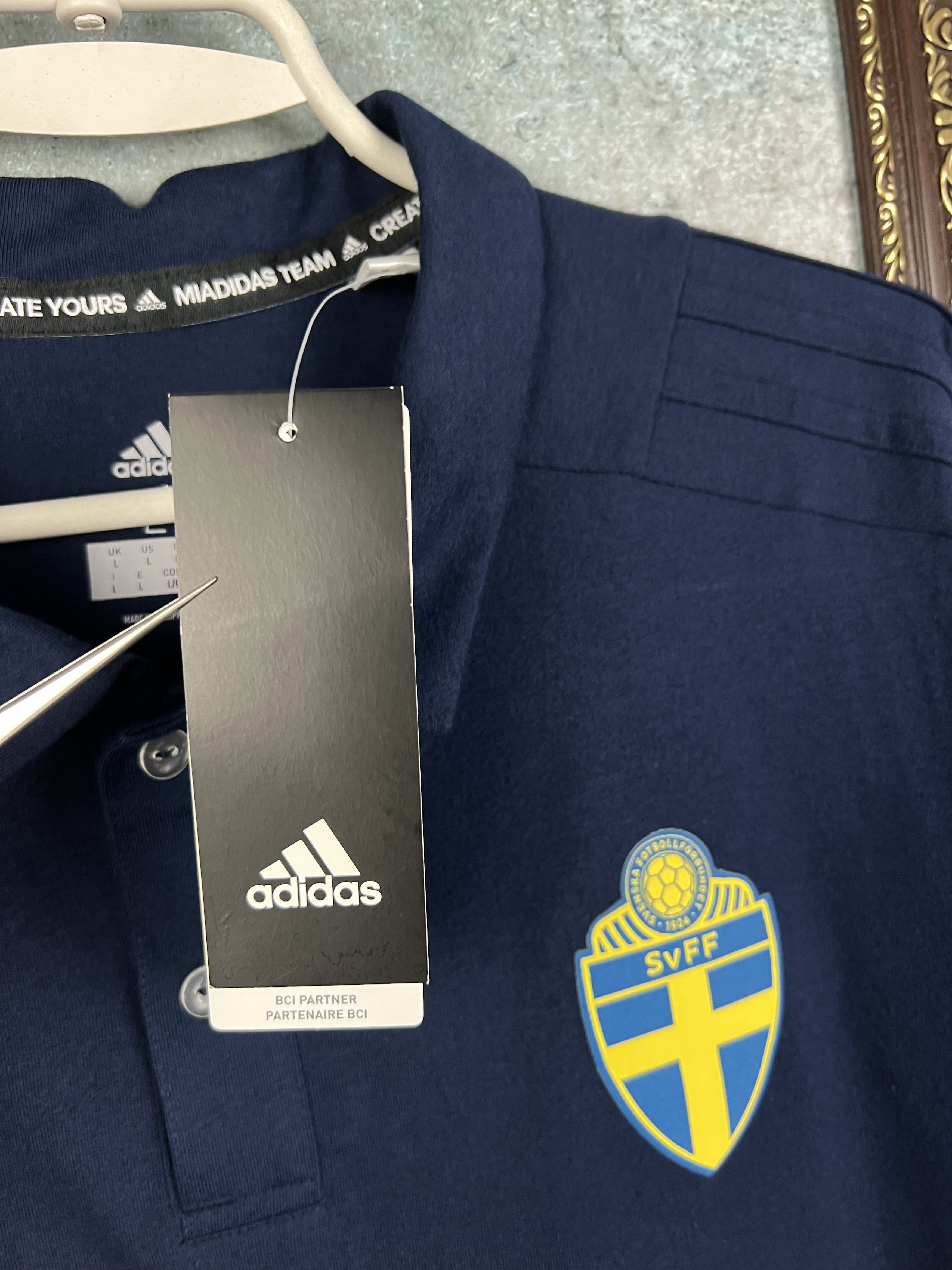 Adidas Adidas Sweden Football Train Polo Shirt Soccer Jersey Trikot Size US L / EU 52-54 / 3 - 5 Thumbnail
