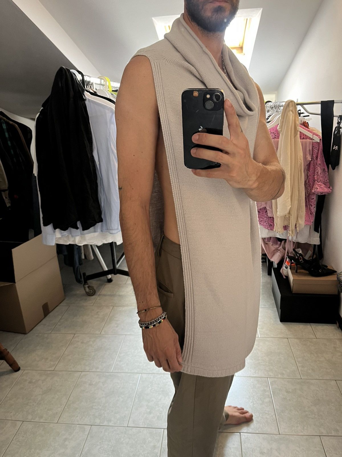 Rick Owens Rick Owens – Sleeveless Cowl Neck Knit – Mountain F/W 2012 Size US M / EU 48-50 / 2 - 18 Thumbnail